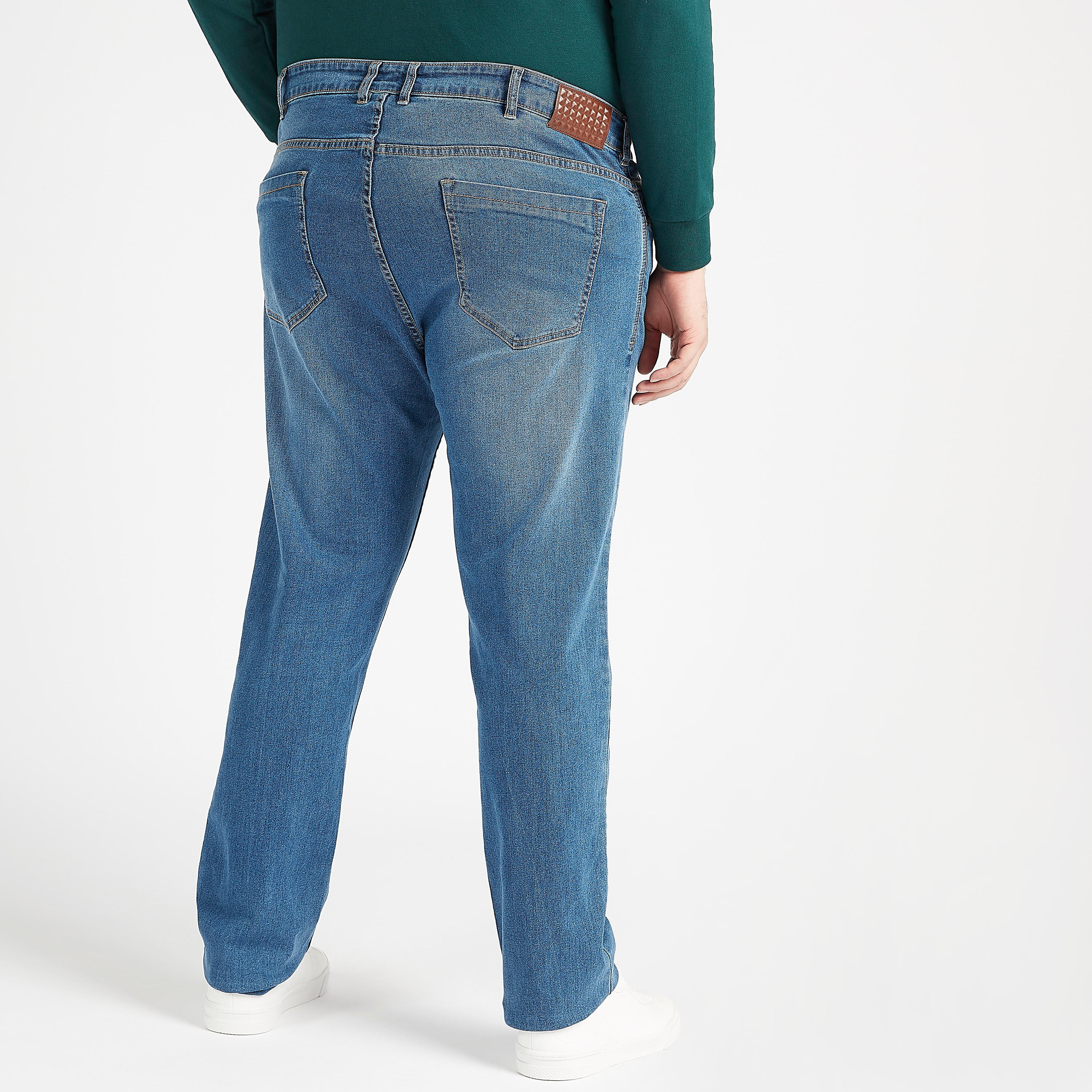 Sustainable Solid Mid Rise Denim Trousers with Pockets-men-clothing-bottoms-jeans-image-4