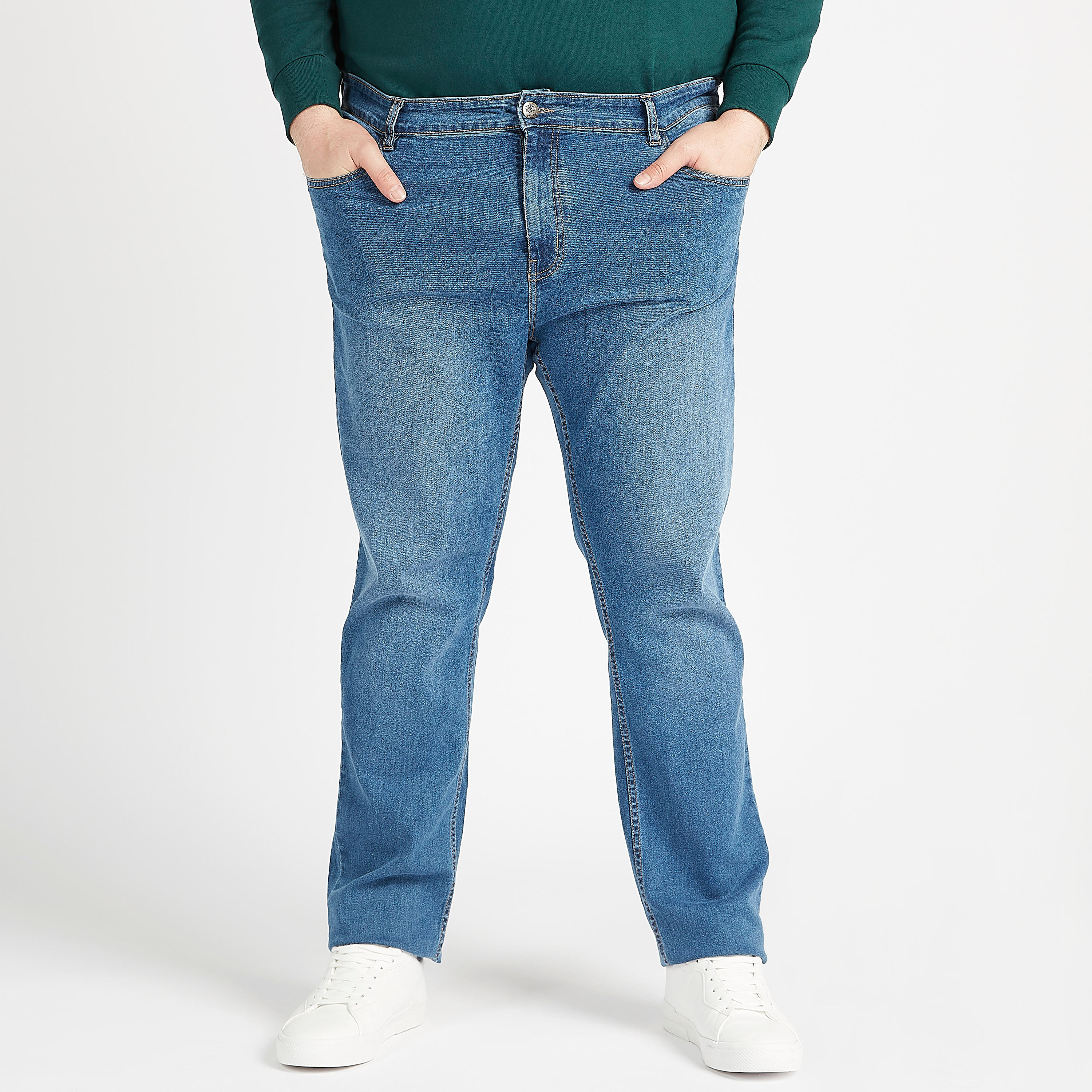 Sustainable Solid Mid Rise Denim Trousers with Pockets-men-clothing-bottoms-jeans-image-5