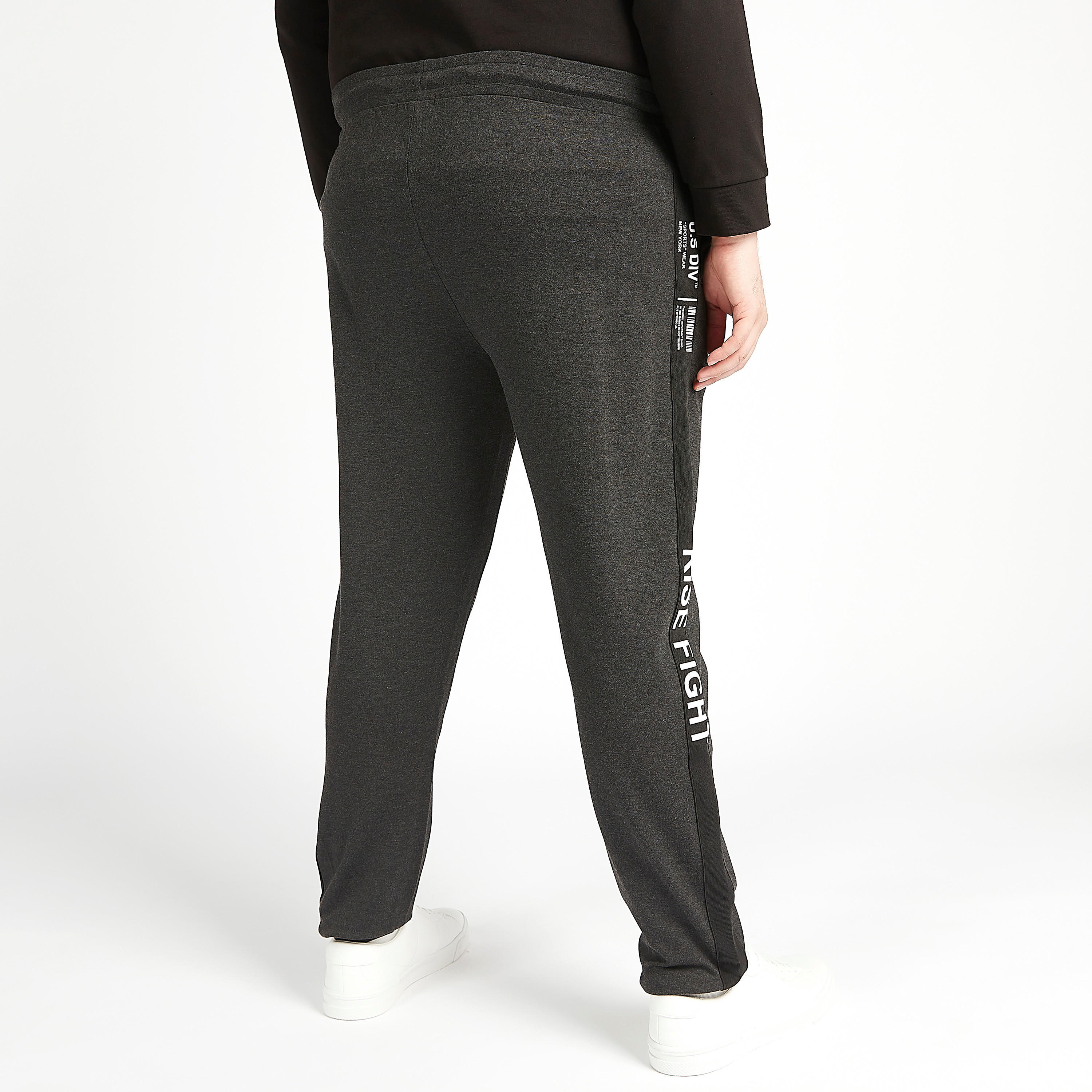 Solid High-Rise Joggers with Drawstring Closure and Tape Detail-men-clothing-bottoms-joggers-image-3