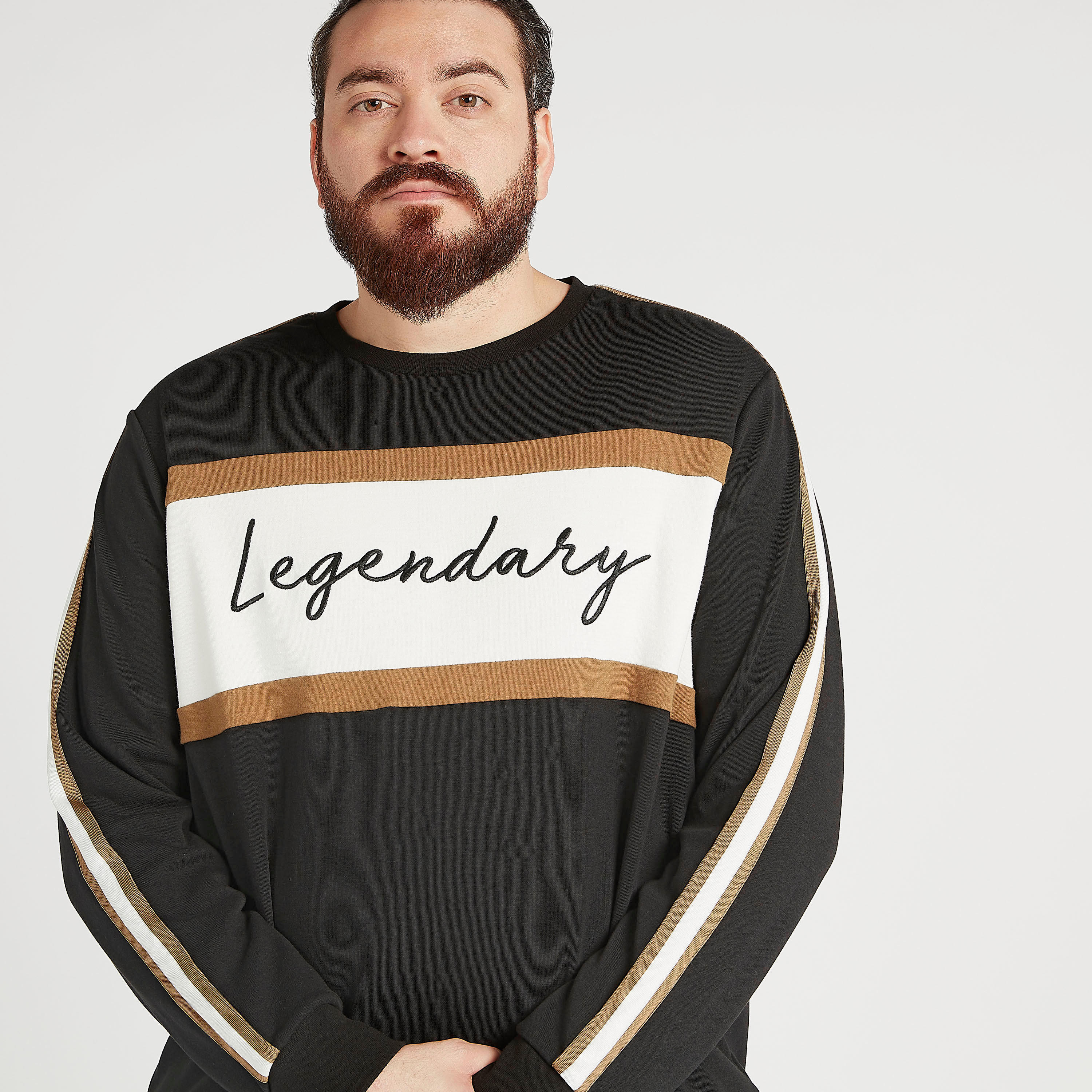 Printed Regular Fit Sweatshirt with Crew Neck and Long Sleeves-men-winterwear-hoodiesandsweatshirts-image-3