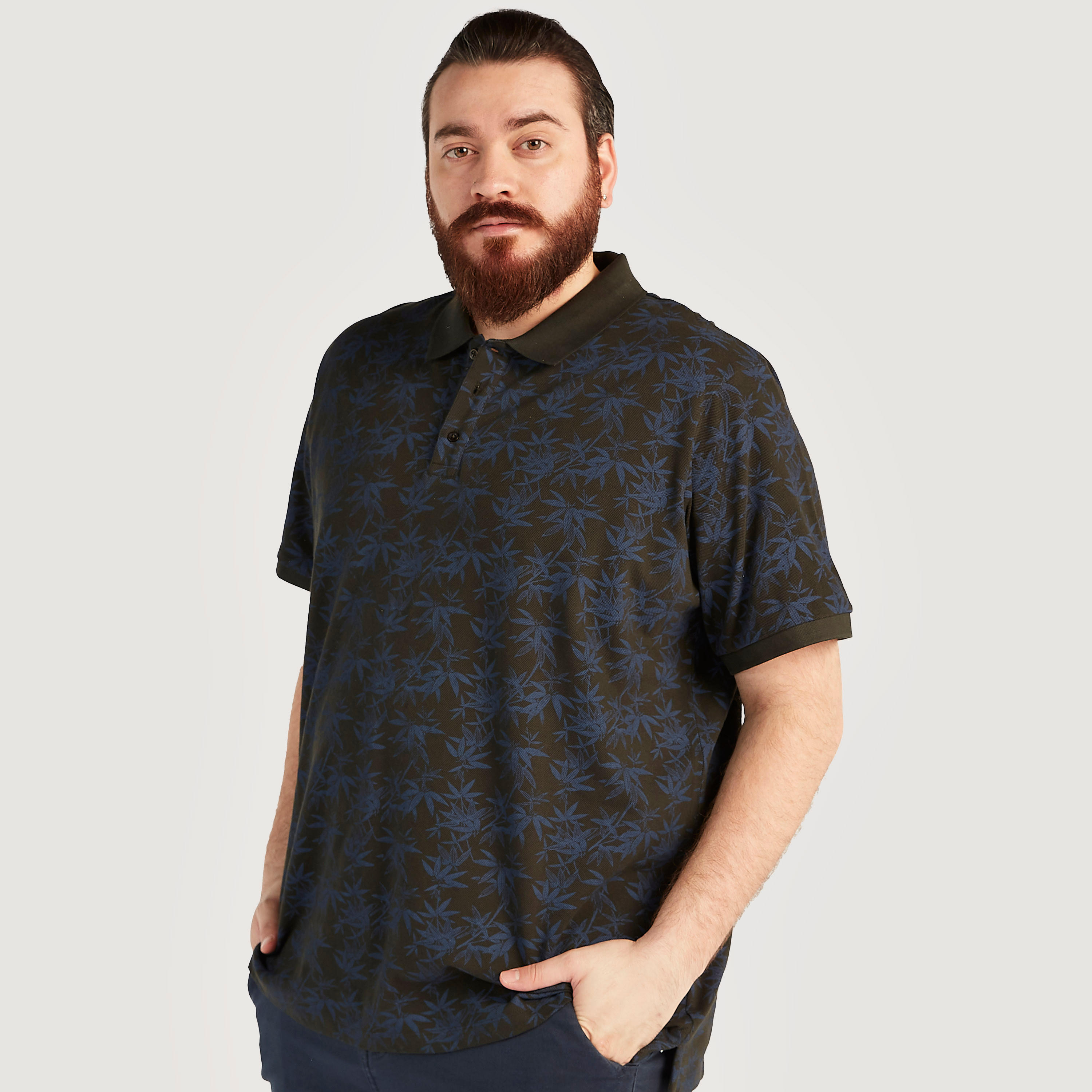 Sustainable Printed Polo T-shirt with Short Sleeves-men-clothing-tshirtsandpolos-polos-image-1