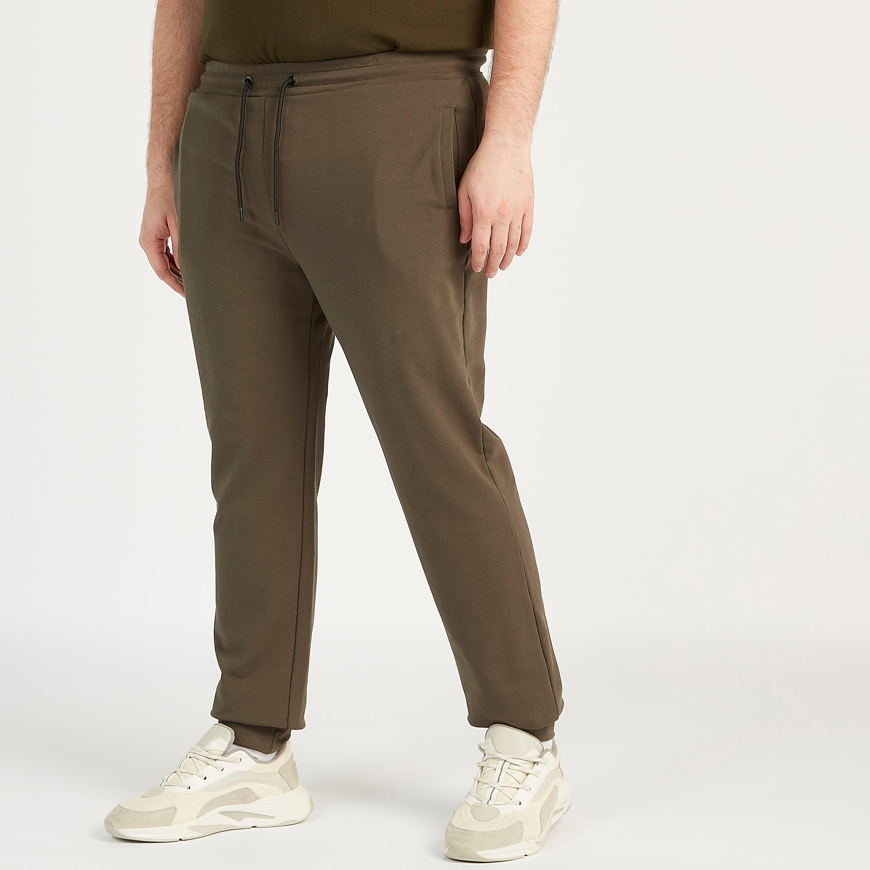 Sustainable Solid Mid-Rise Joggers with Drawstring Closure-men-clothing-bottoms-joggers-image-1
