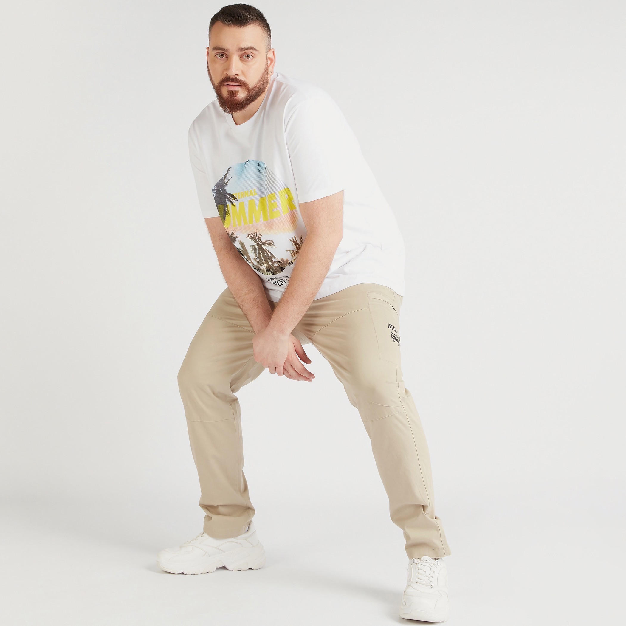 Printed Crew Neck T-shirt with Short Sleeves-men-clothing-tshirtsandpolos-tshirts-image-2
