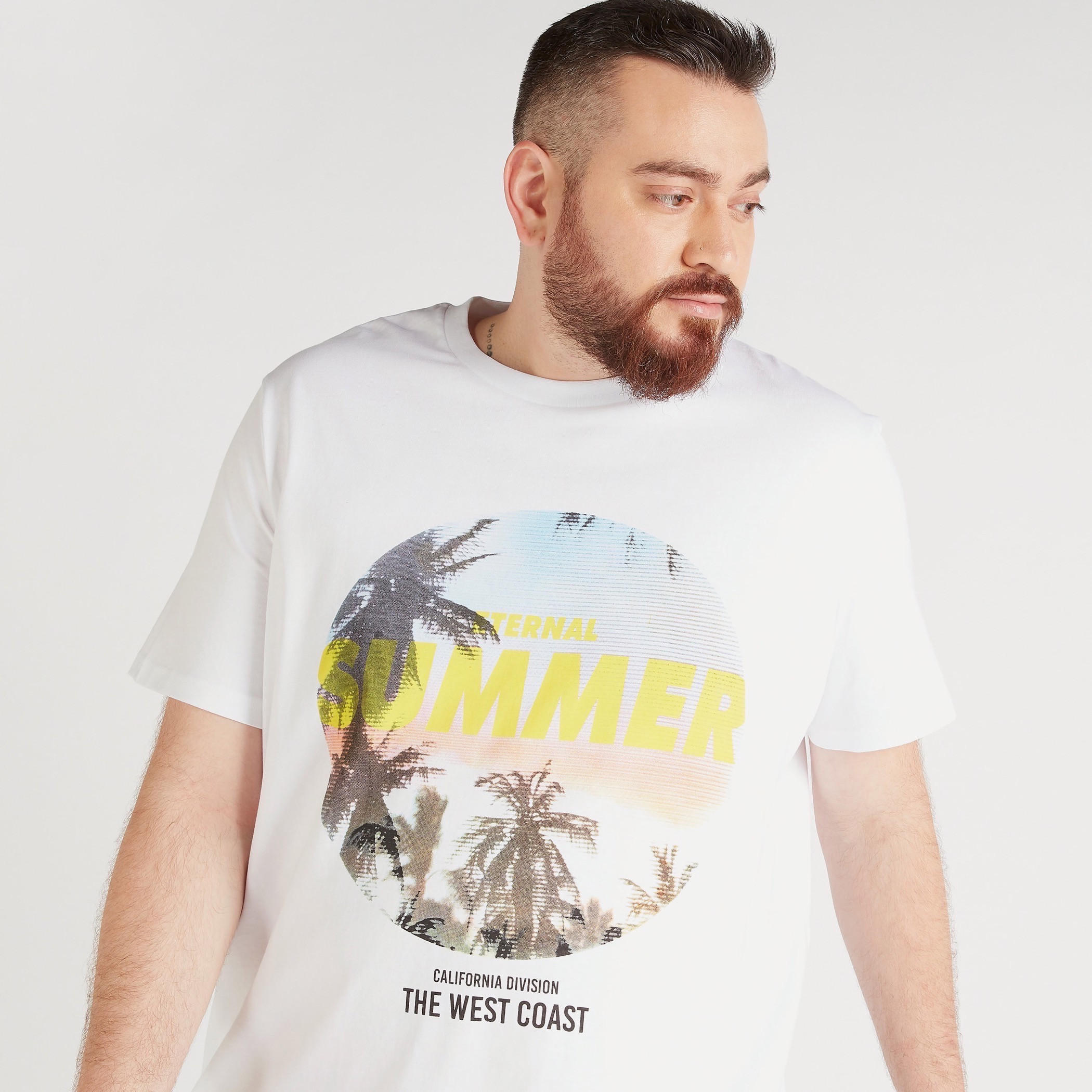 Printed Crew Neck T-shirt with Short Sleeves-men-clothing-tshirtsandpolos-tshirts-image-3