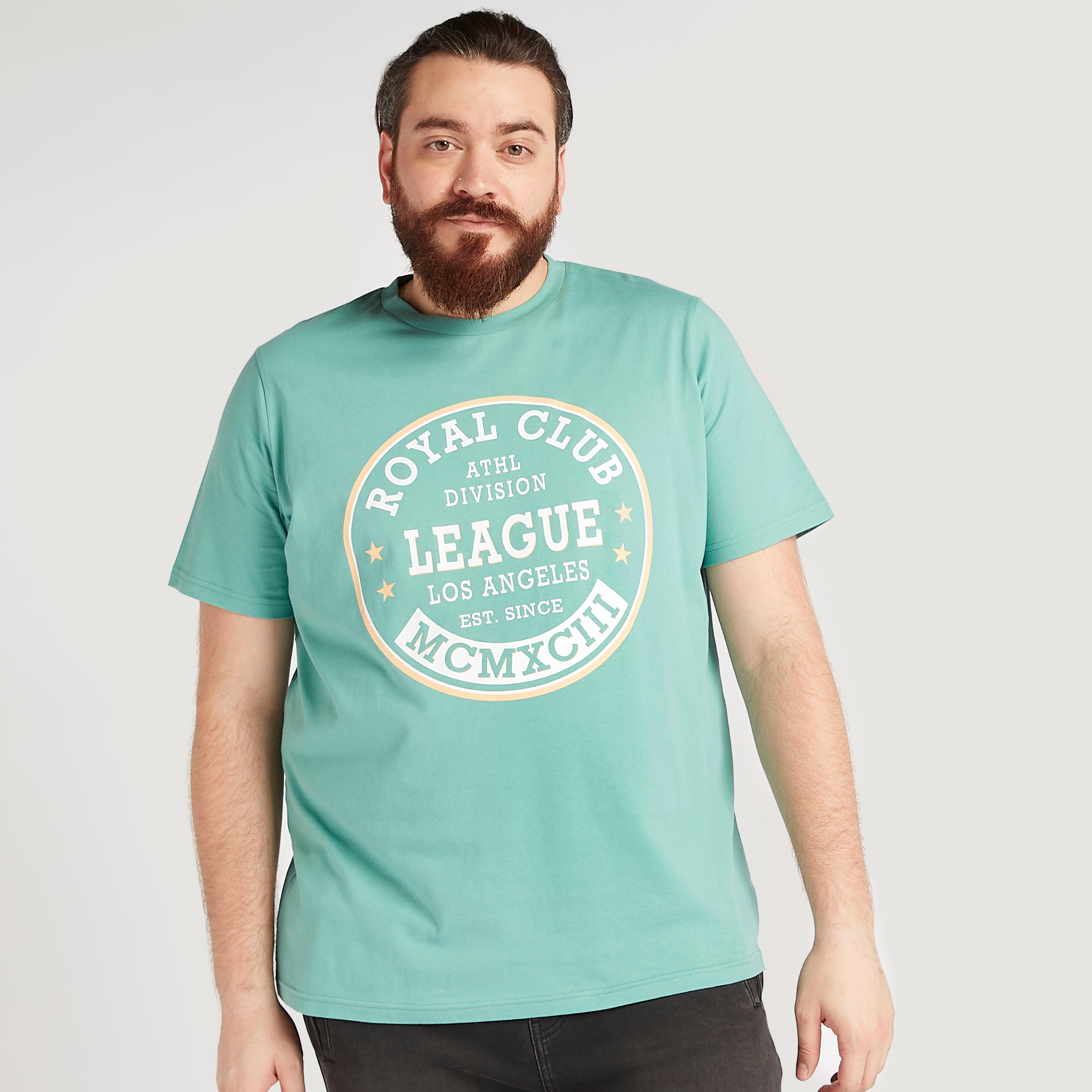 Printed T-shirt with Crew Neck and Short Sleeves-men-clothing-tshirtsandpolos-tshirts-image-1