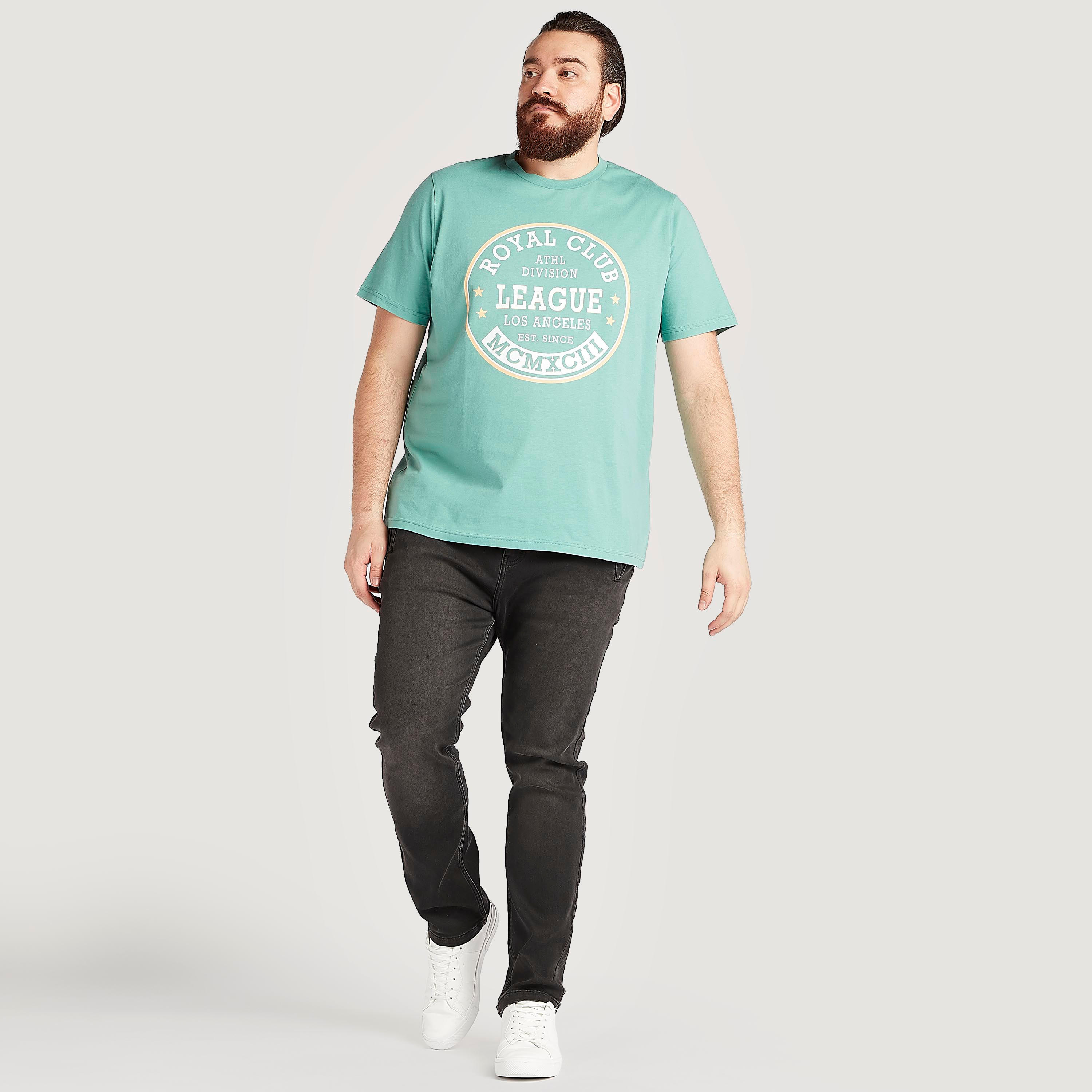 Printed T-shirt with Crew Neck and Short Sleeves-men-clothing-tshirtsandpolos-tshirts-image-2