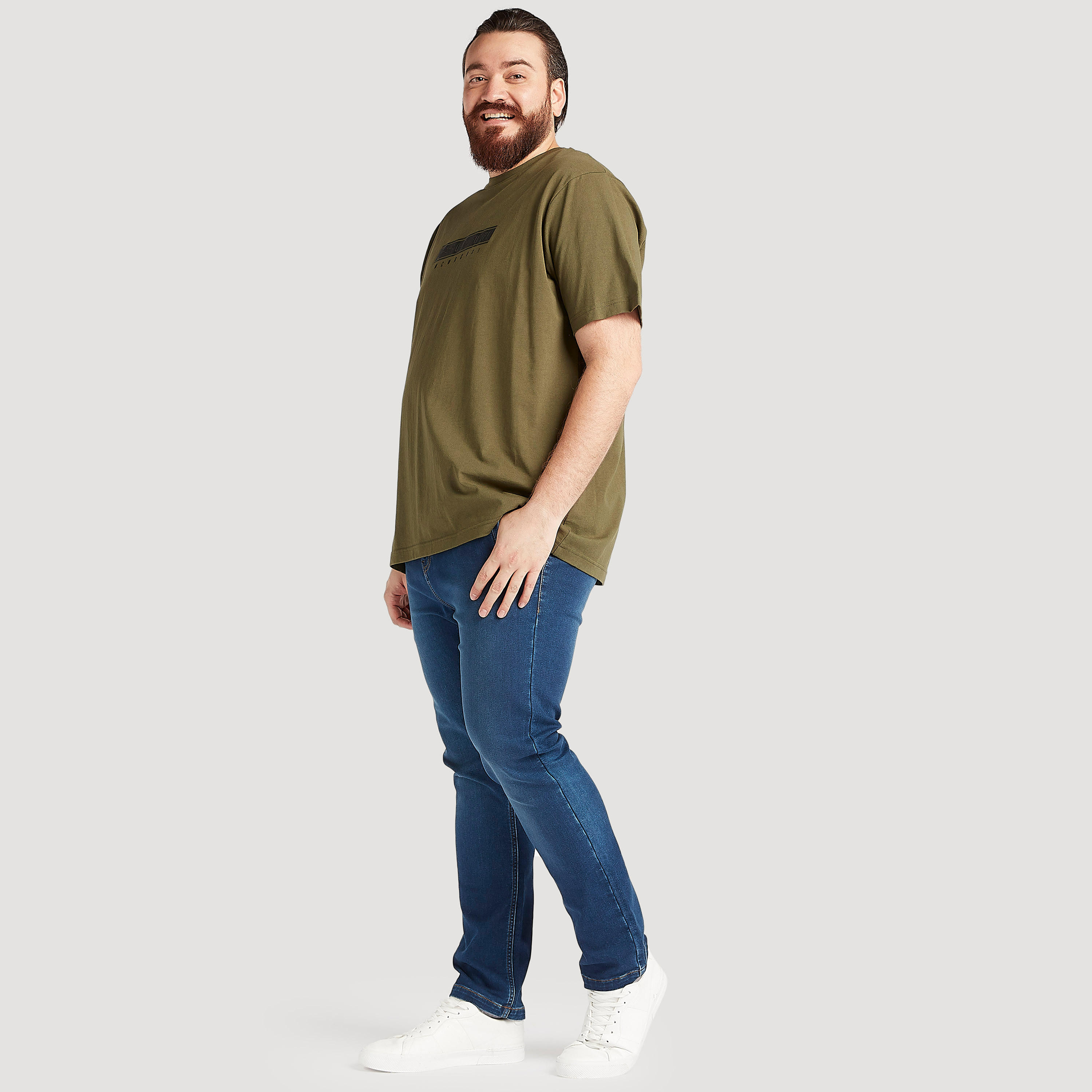 بنطلون رياضي دنيم سادة برباط إغلاق وجيوب-men-clothing-bottoms-joggers-image-4