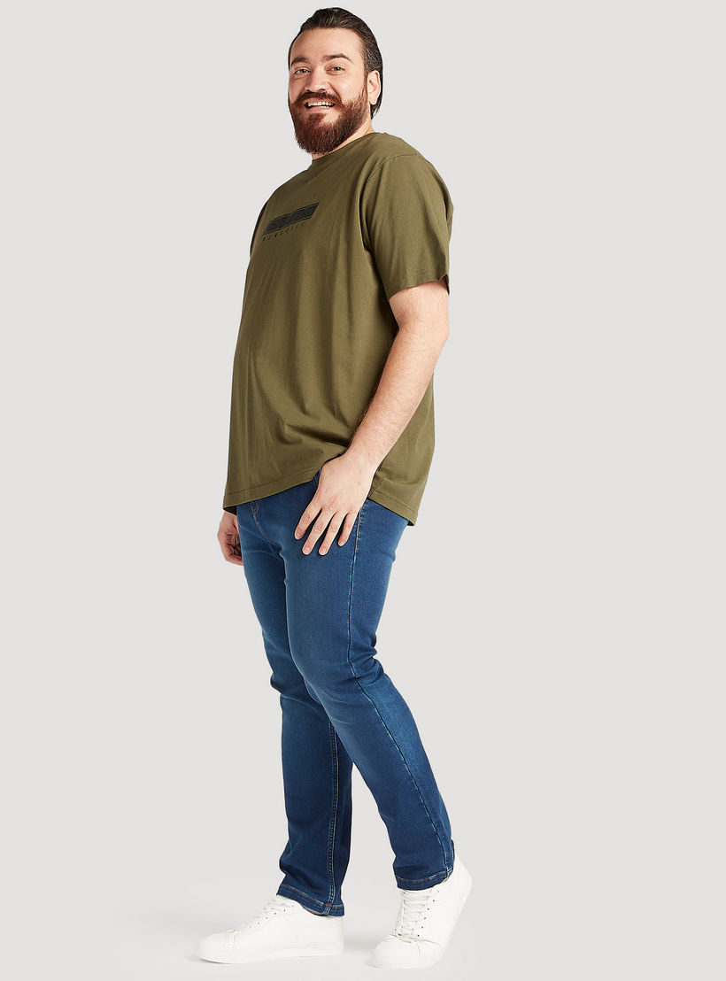 بنطلون رياضي دنيم سادة برباط إغلاق وجيوب-men-clothing-bottoms-joggers-image-4