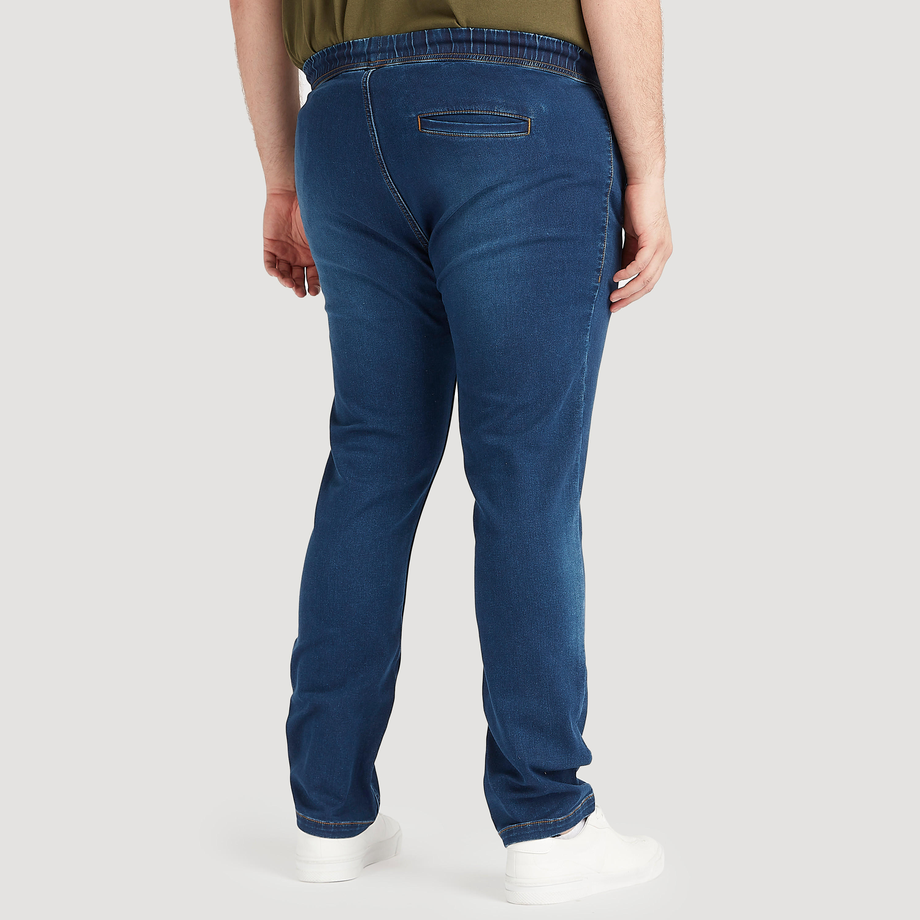 بنطلون رياضي دنيم سادة برباط إغلاق وجيوب-men-clothing-bottoms-joggers-image-2