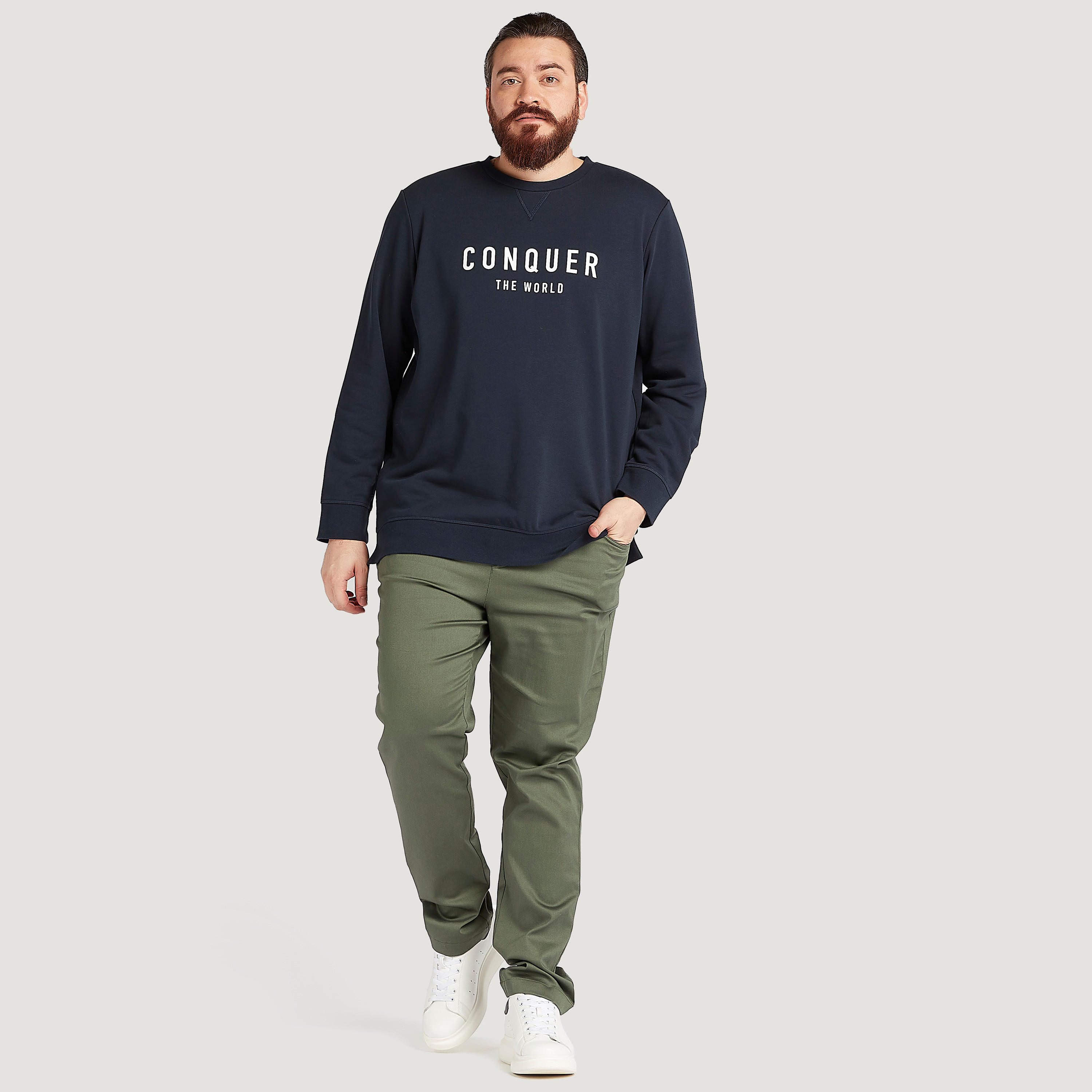 بنطلون رياضي سادة برباط إغلاق وجيوب-men-clothing-bottoms-joggers-image-4