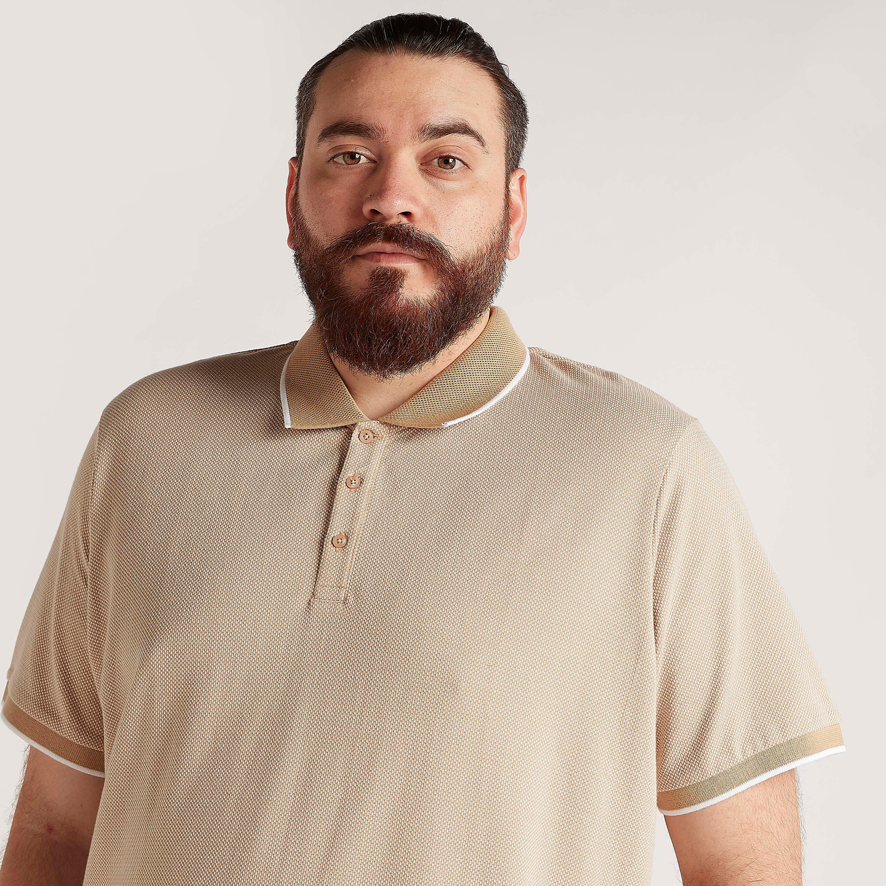 تيشيرت بولو بارز الملمس بأكمام قصيرة-men-clothing-tshirtsandpolos-polos-image-1