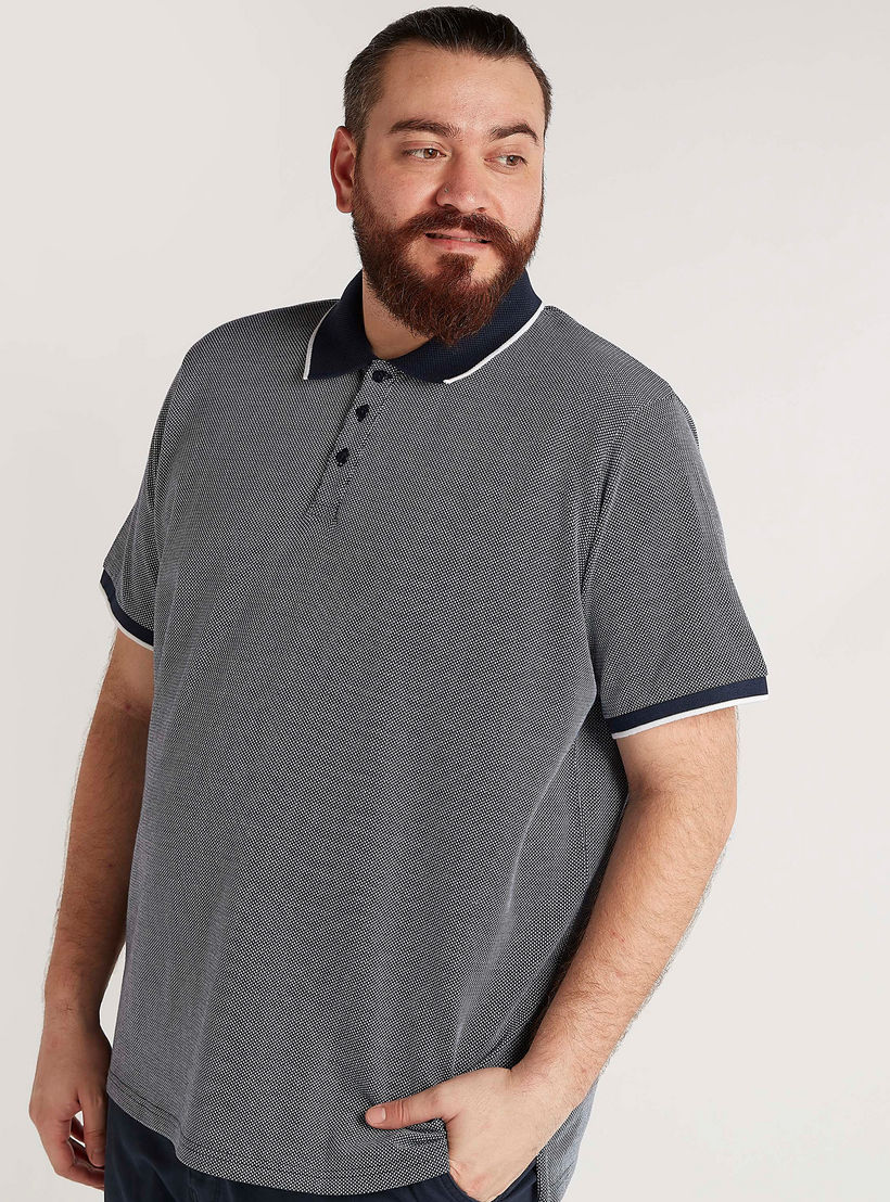 تيشيرت بولو بارز الملمس بأكمام قصيرة-men-clothing-tshirtsandpolos-polos-image-5