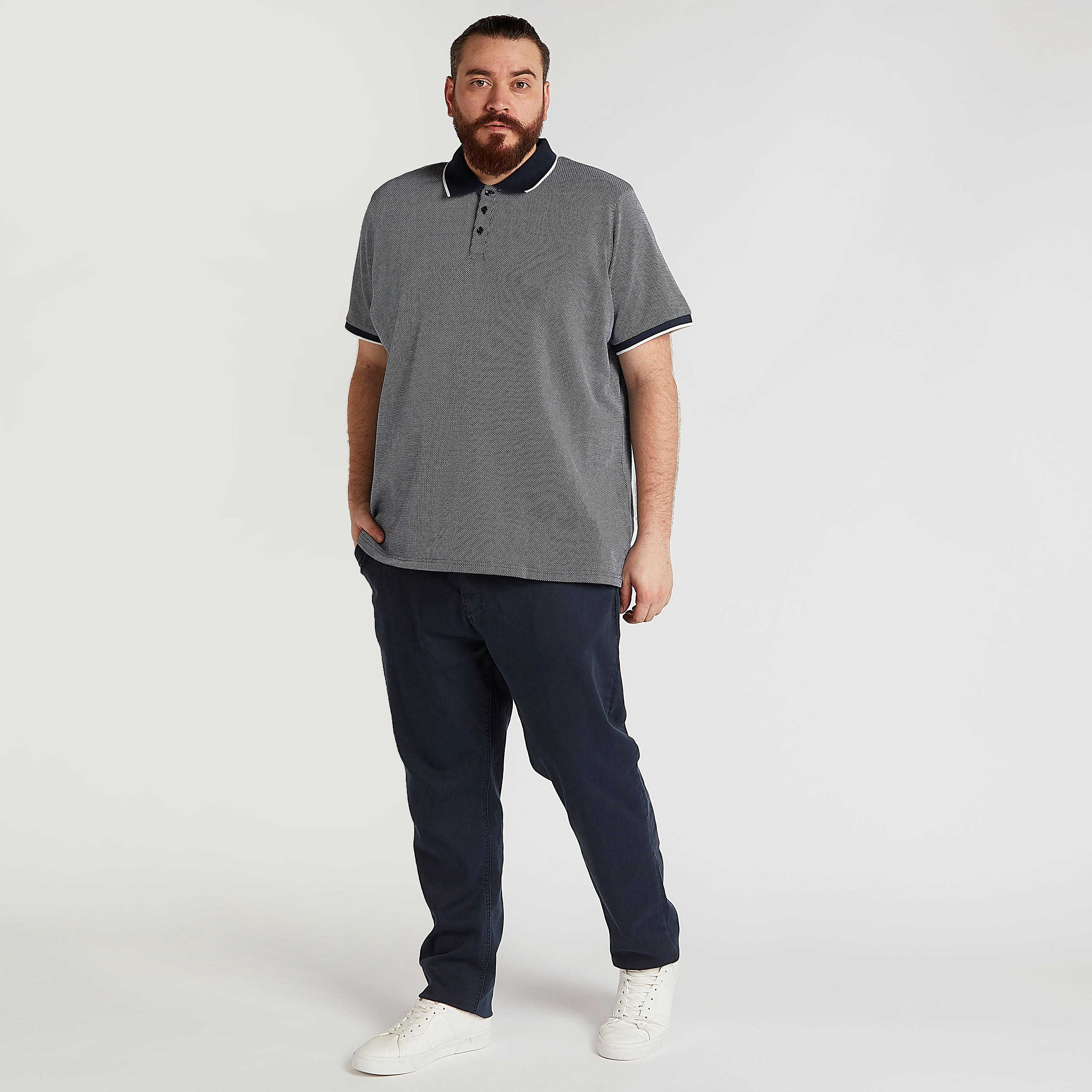 تيشيرت بولو بارز الملمس بأكمام قصيرة-men-clothing-tshirtsandpolos-polos-image-4