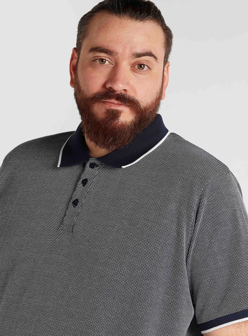 تيشيرت بولو بارز الملمس بأكمام قصيرة-men-clothing-tshirtsandpolos-polos-image-3
