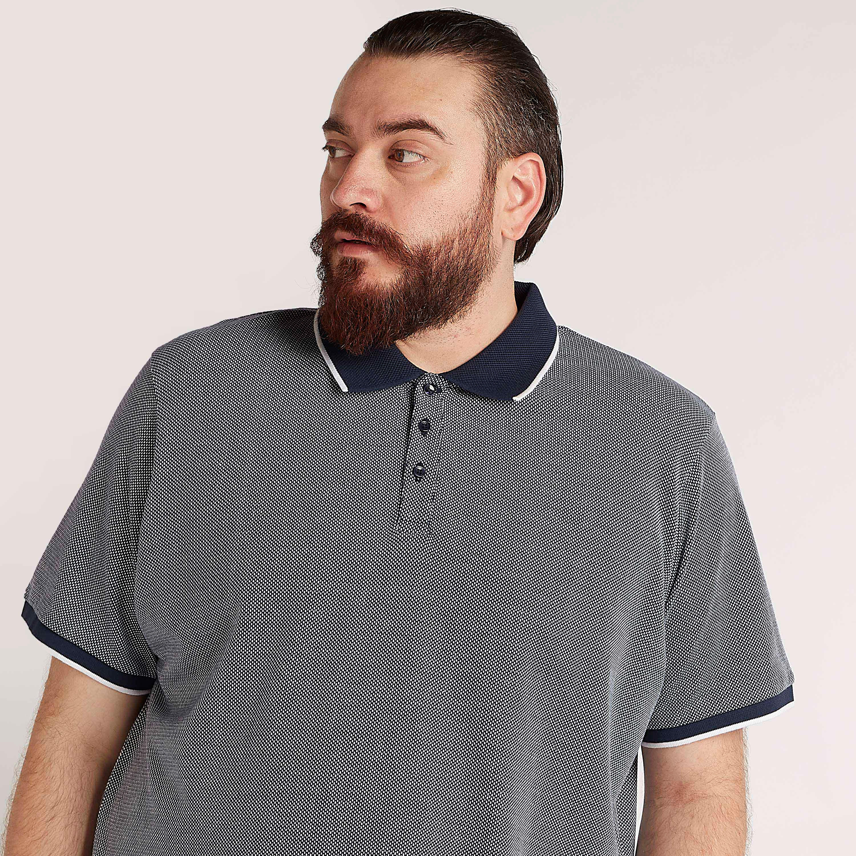 تيشيرت بولو بارز الملمس بأكمام قصيرة-men-clothing-tshirtsandpolos-polos-image-1