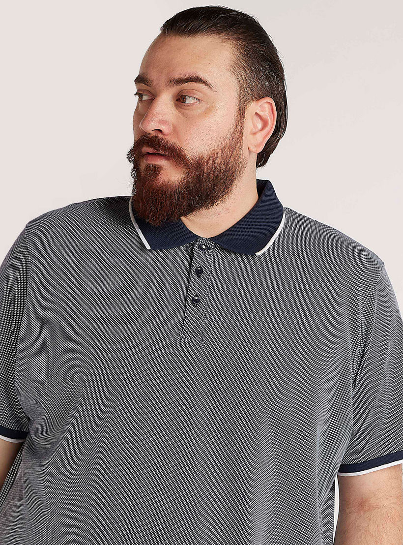 تيشيرت بولو بارز الملمس بأكمام قصيرة-men-clothing-tshirtsandpolos-polos-image-1