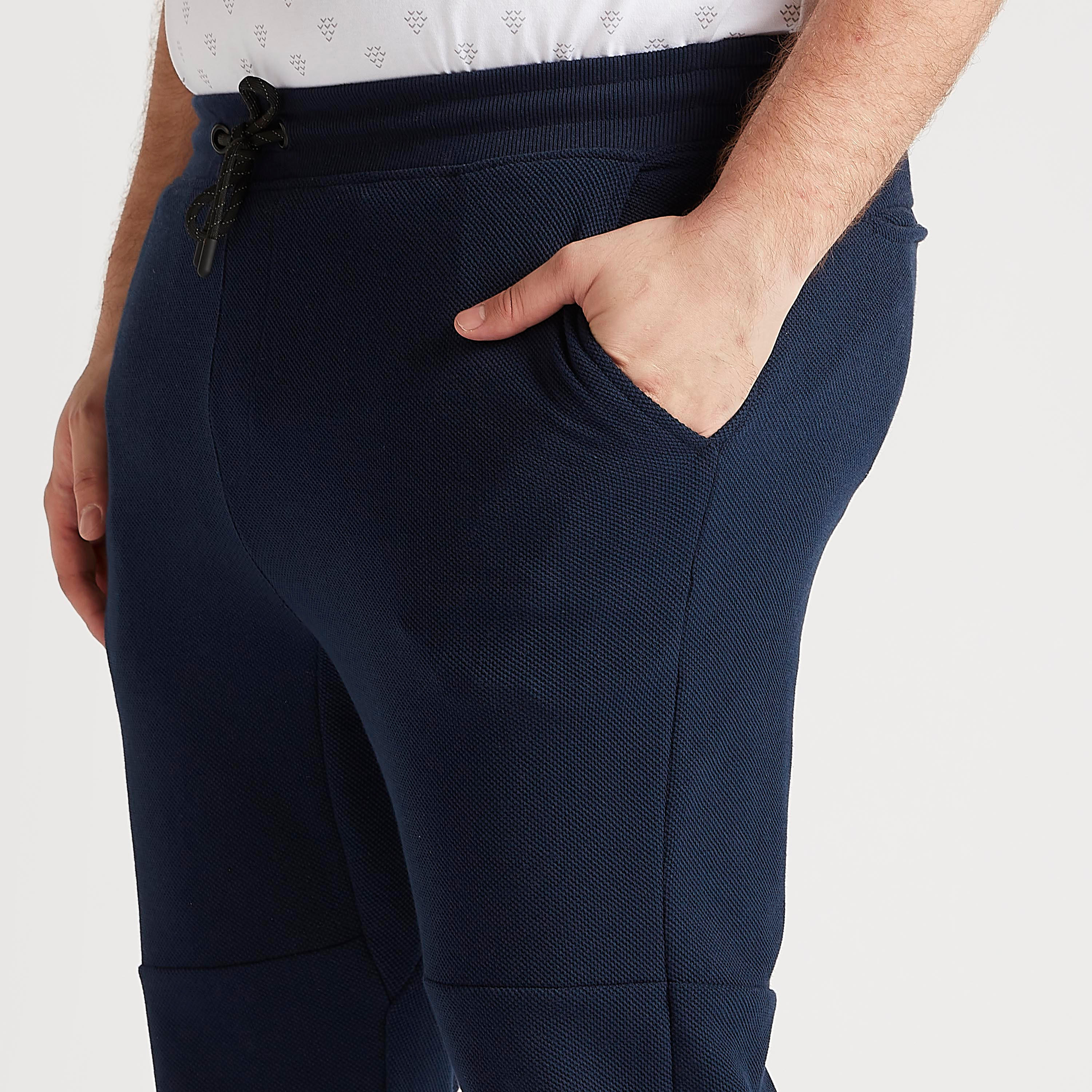 Textured Mid-Rise Joggers with Drawstring Closure-men-clothing-bottoms-joggers-image-3