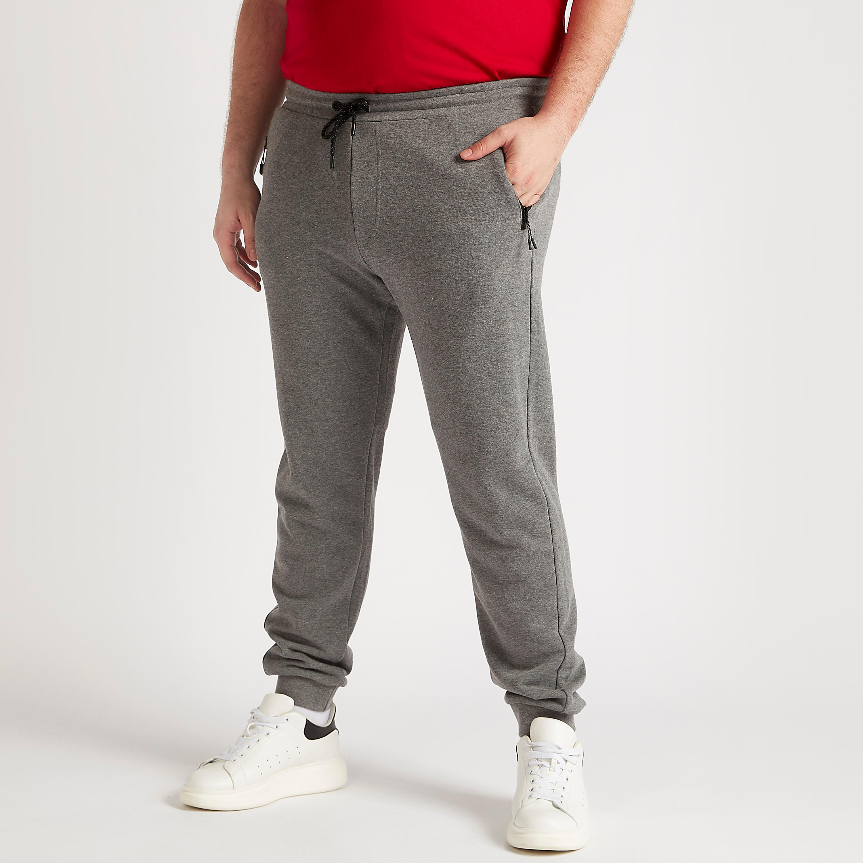 بنطلون رياضي سادة بجيوب بسحاب-men-clothing-bottoms-joggers-image-4