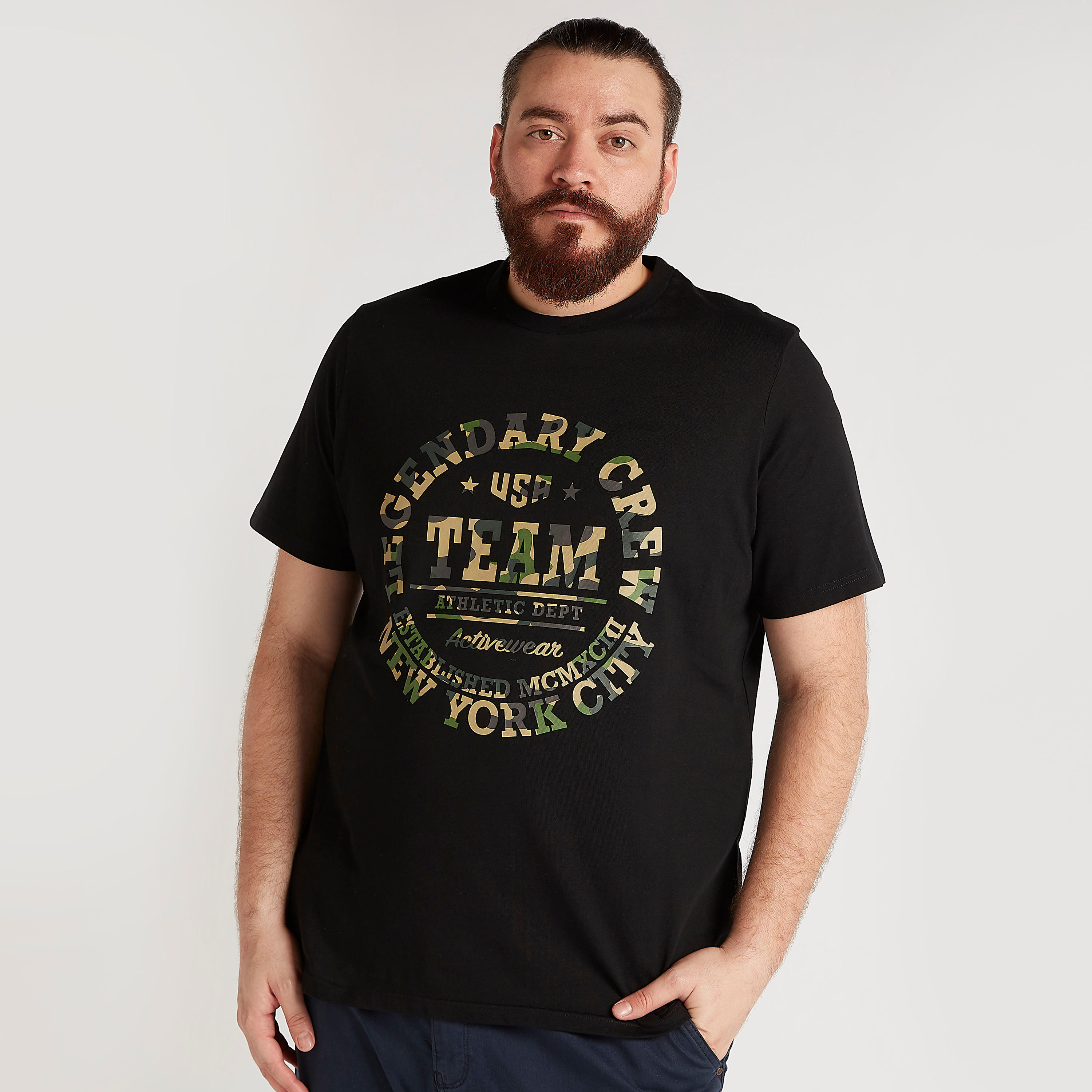 Printed T-shirt with Short Sleeves and Crew Neck-men-clothing-tshirtsandpolos-tshirts-image-1