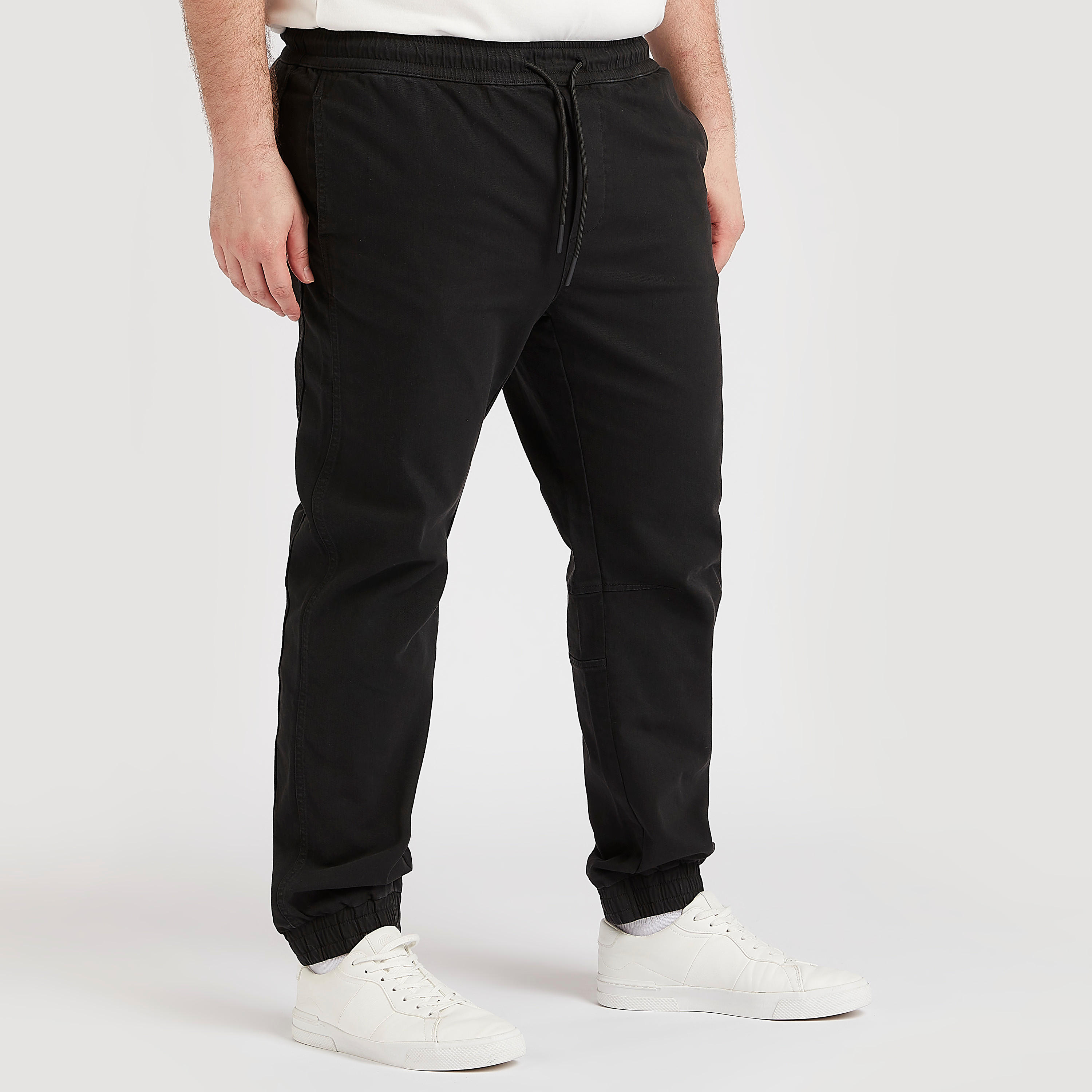 Solid Mid-Rise Joggers with Drawstring Closure-men-clothing-bottoms-joggers-image-1