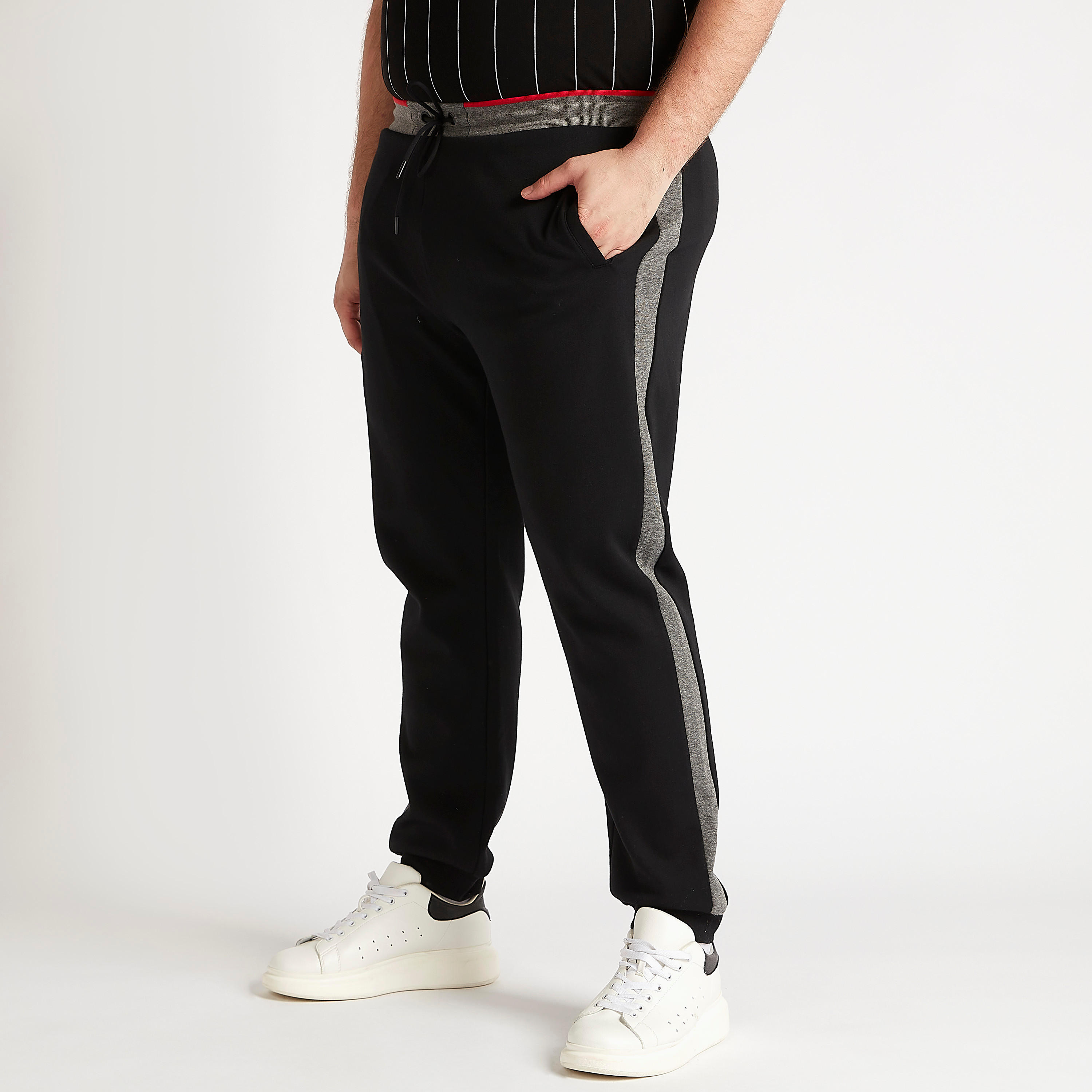 Solid Mid-Rise Joggers with Drawstring Closure-men-clothing-bottoms-joggers-image-1