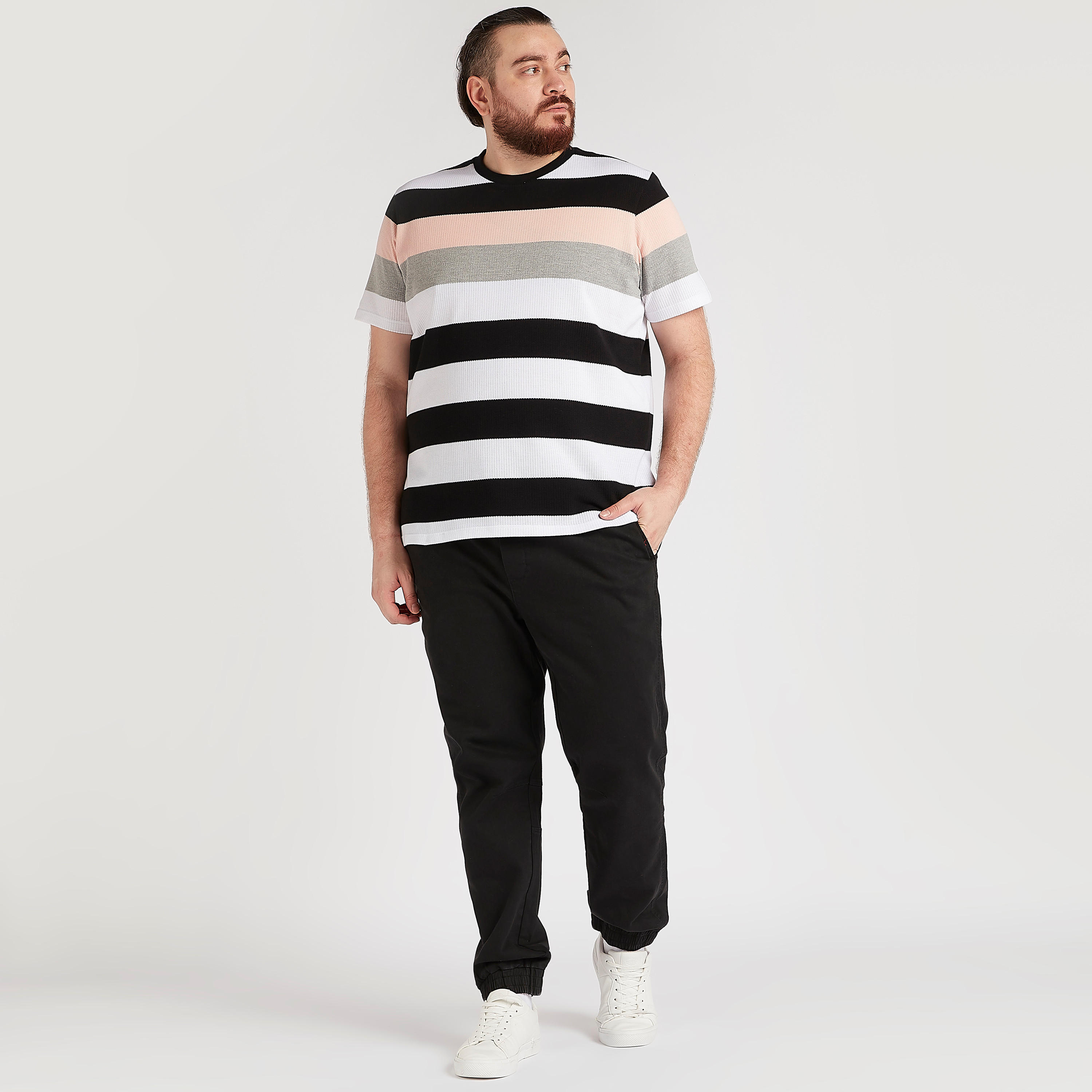 Striped Crew Neck T-shirt with Short Sleeves-men-clothing-tshirtsandpolos-tshirts-image-2