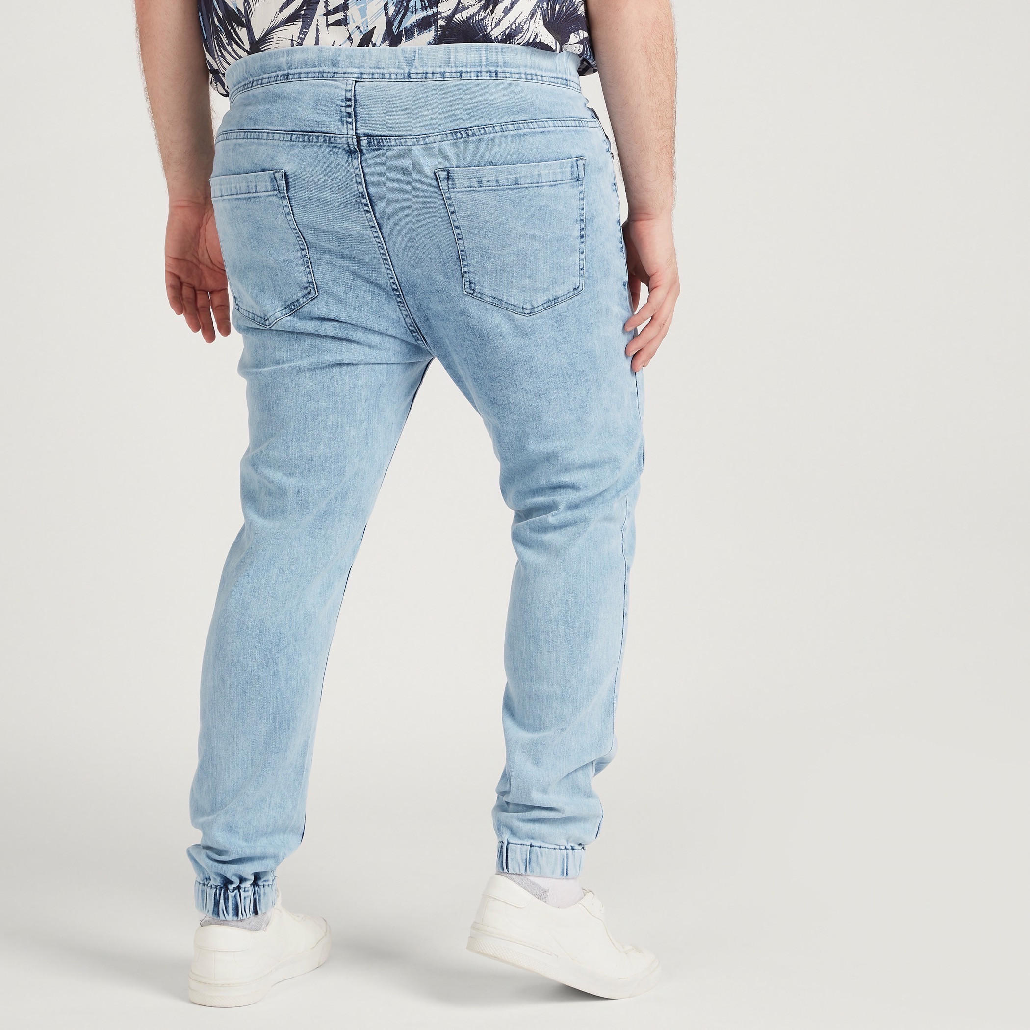 Solid Mid-Rise Denim Joggers with Drawstring Closure-men-clothing-bottoms-jeans-image-4