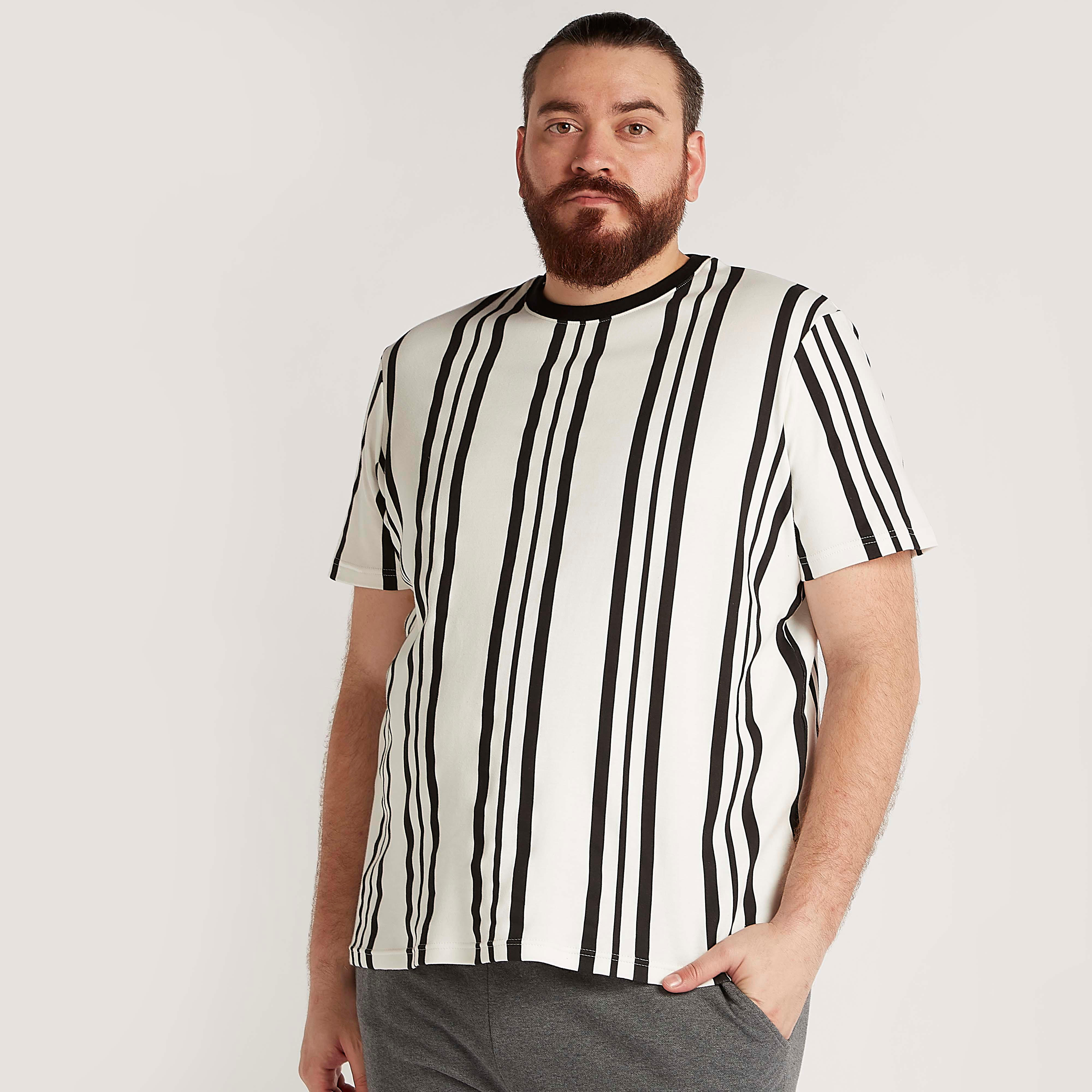 Striped T-shirt with Short Sleeves and Crew Neck-men-clothing-tshirtsandpolos-tshirts-image-1