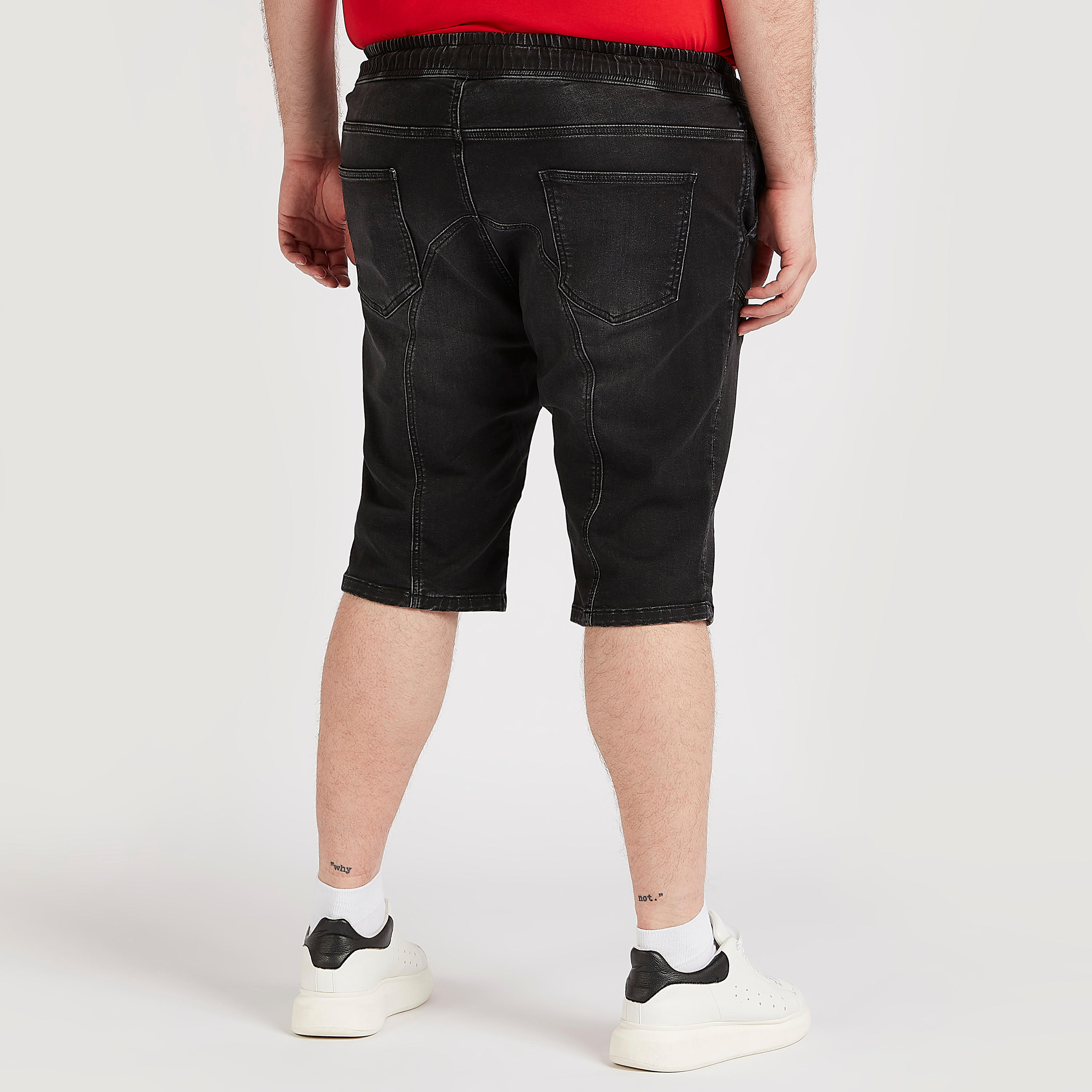 Mid-Rise Denim Shorts with Drawstring Closure-men-clothing-bottoms-shorts-image-5