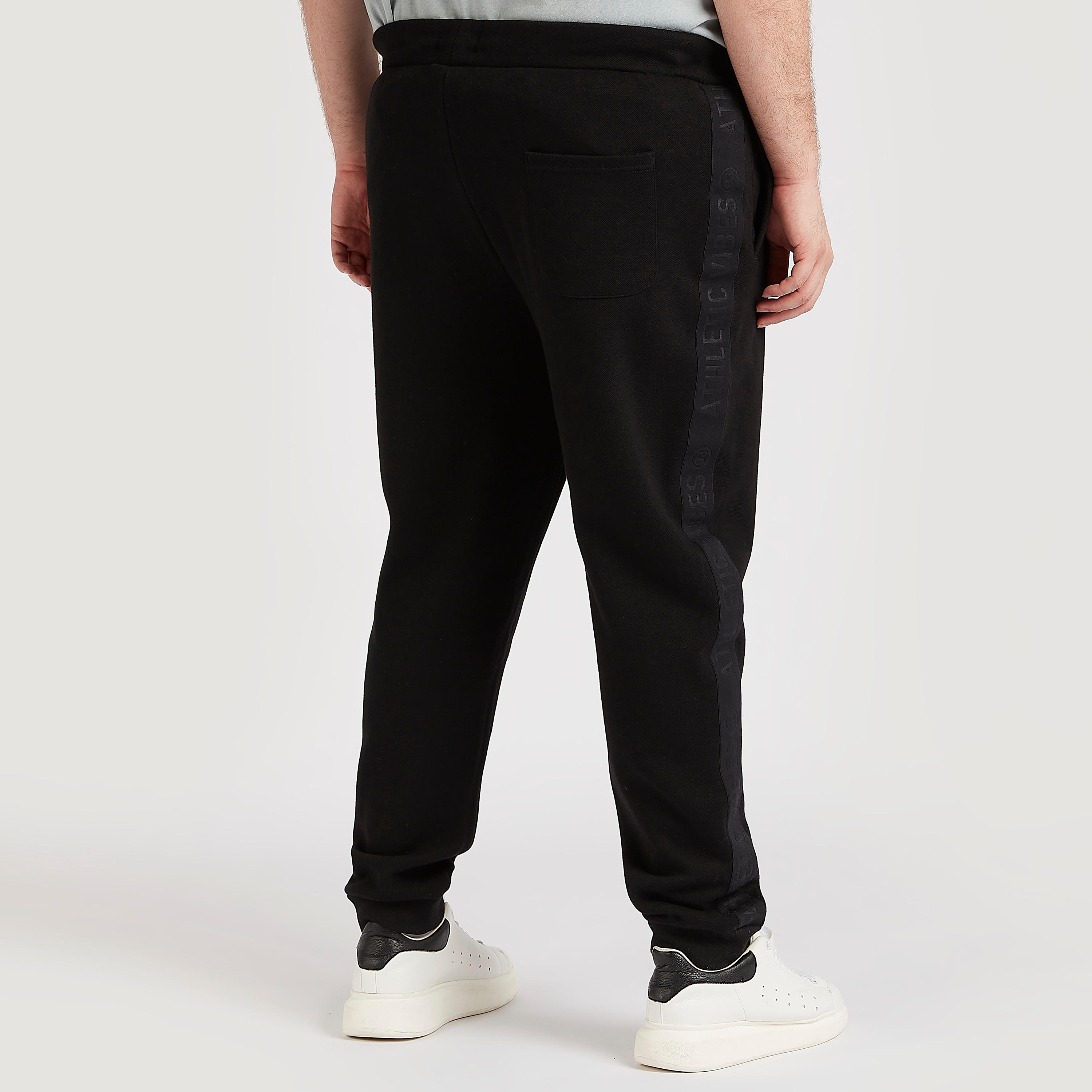 Solid Tape Detailed Joggers with Drawstring Closure-men-clothing-bottoms-joggers-image-5