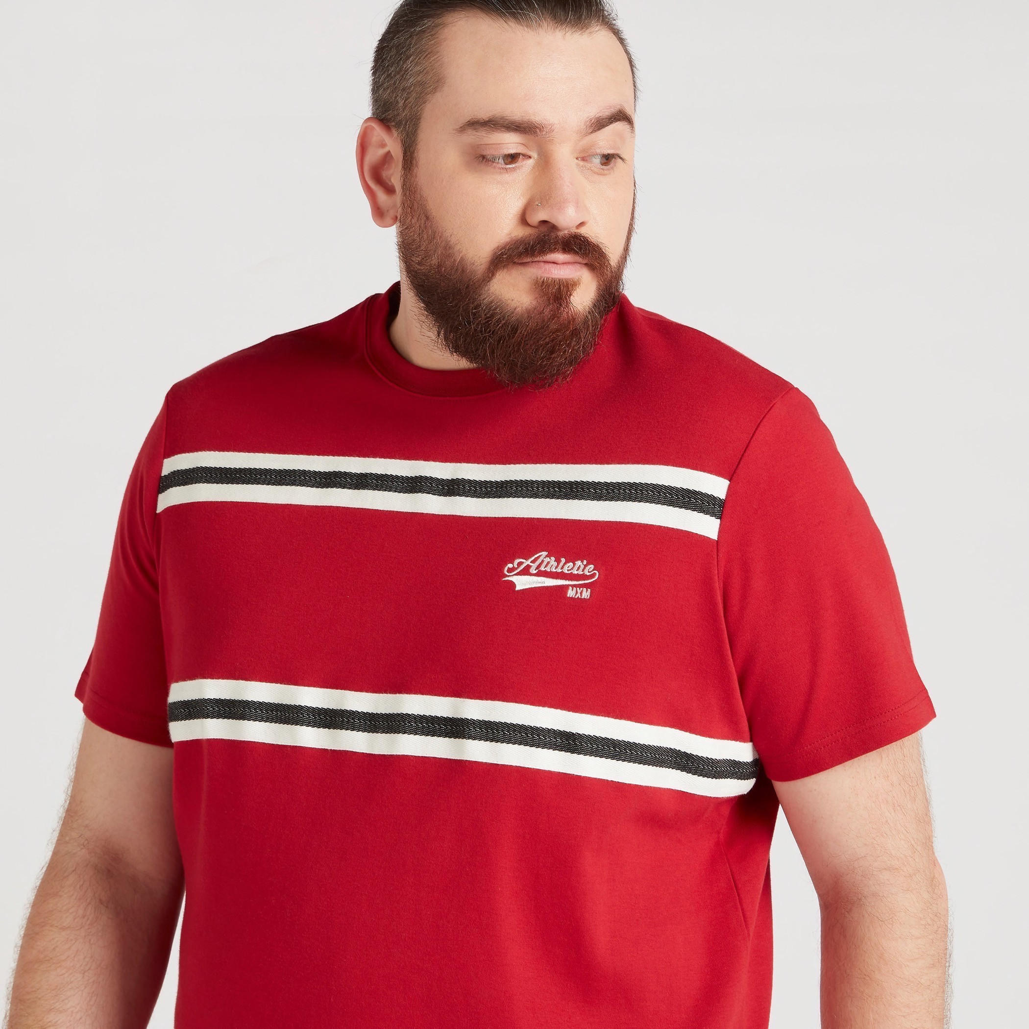 Striped T-shirt with Crew Neck and Short Sleeves-men-clothing-tshirtsandpolos-tshirts-image-3