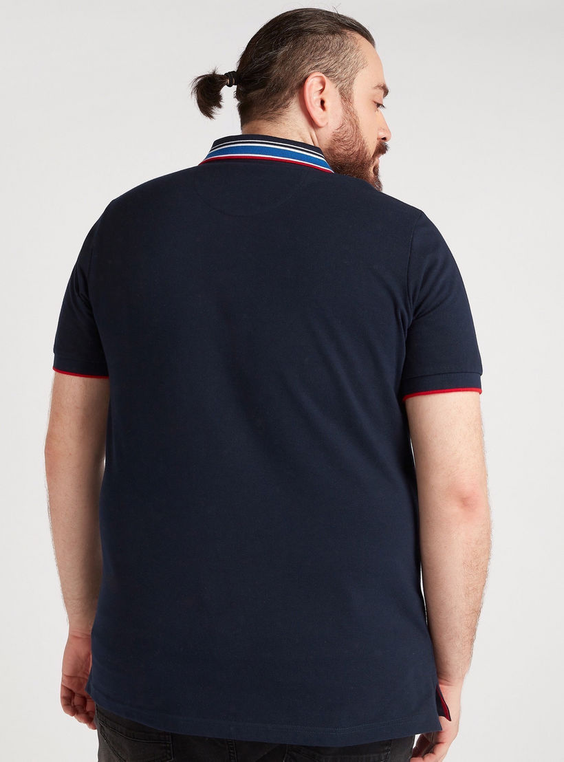 تيشيرت بولو مطرّز بياقة مقلّمة-men-clothing-tshirtsandpolos-polos-image-2