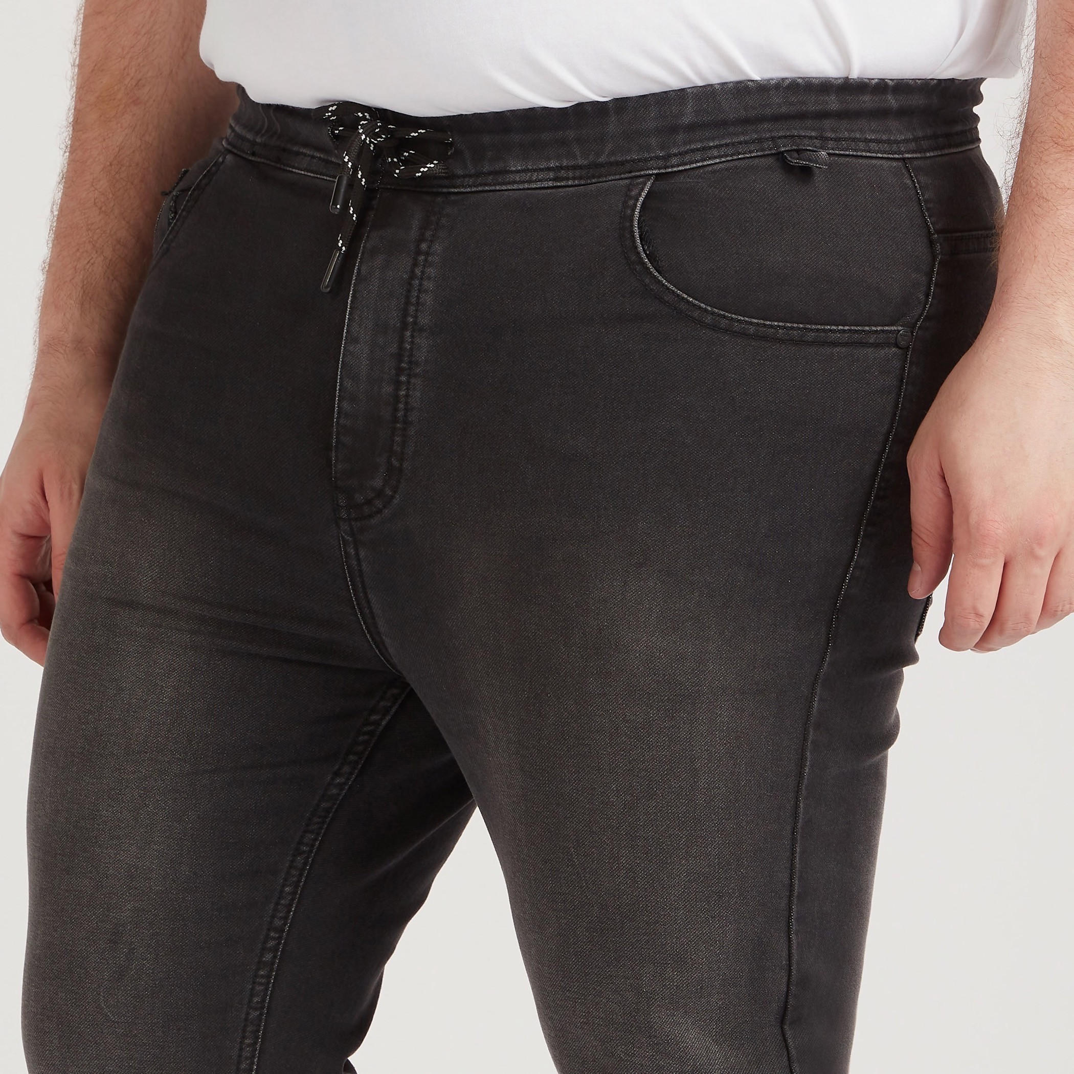 Solid Mid-Rise Denim Joggers with Drawstring Closure-men-clothing-bottoms-joggers-image-3