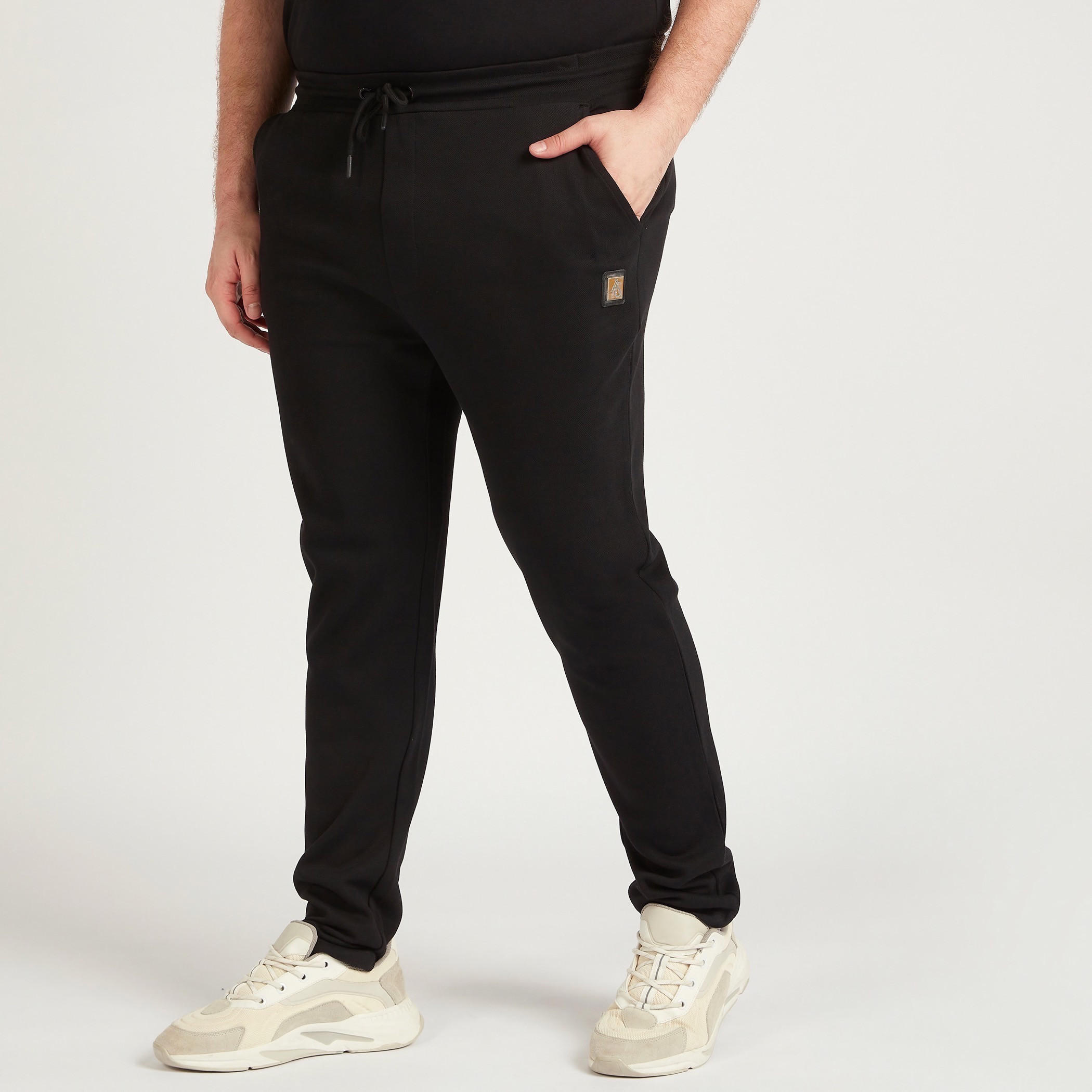 Solid High-Rise Joggers with Drawstring Closure-men-clothing-bottoms-joggers-image-1