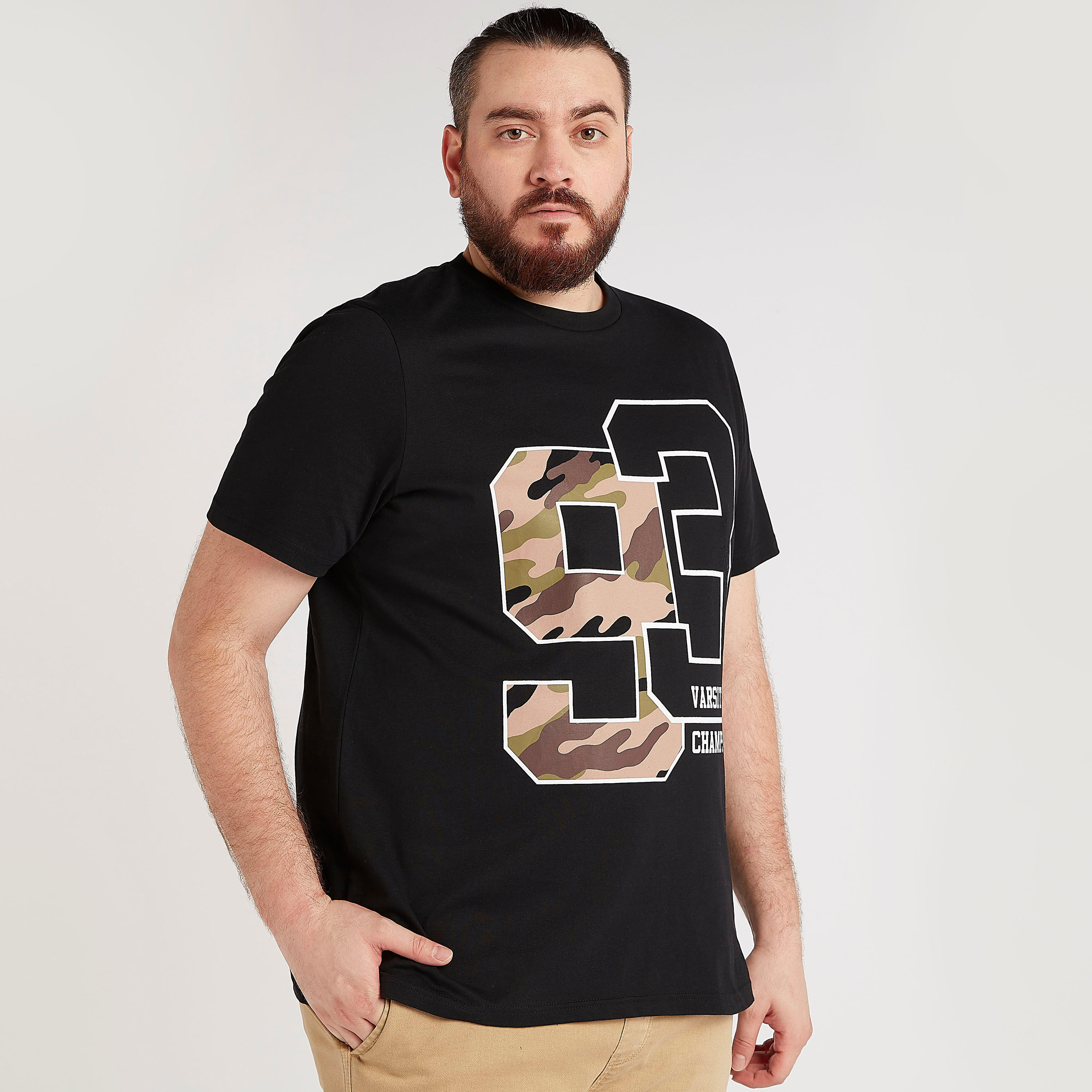 Printed T-shirt with Crew Neck and Short Sleeves-men-clothing-tshirtsandpolos-tshirts-image-1