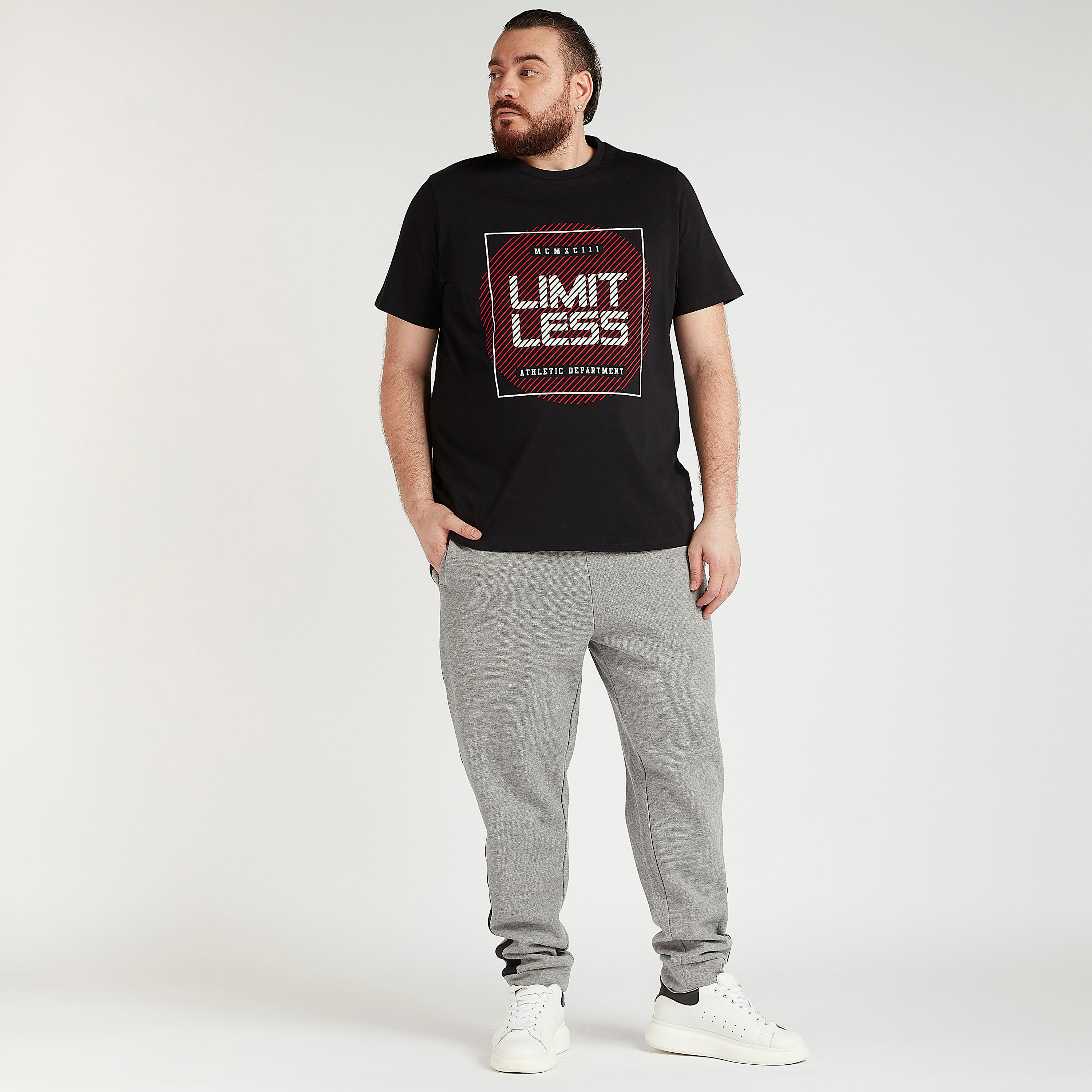 Printed Crew Neck T-shirt with Short Sleeves-men-clothing-tshirtsandpolos-tshirts-image-2