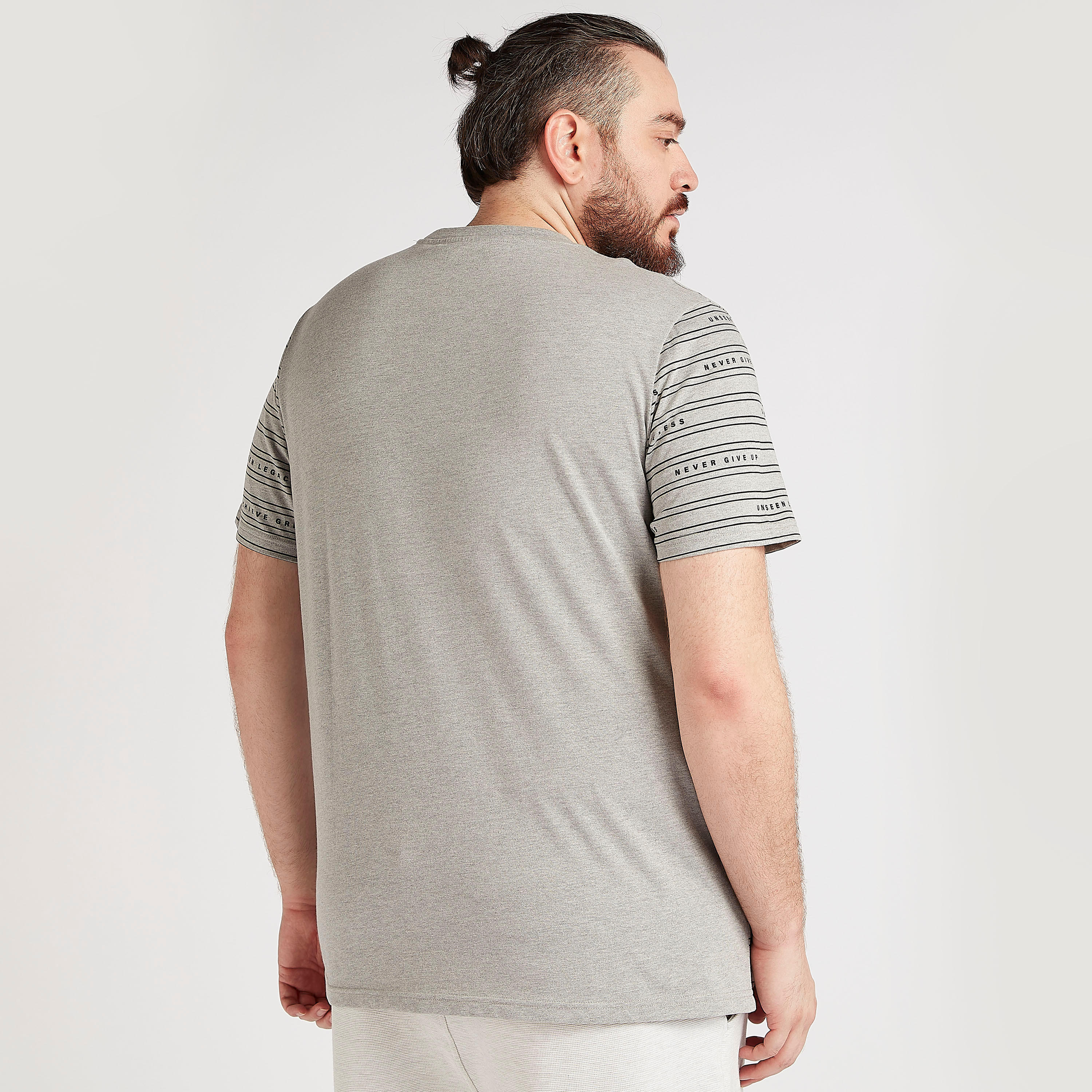 Printed and Striped Crew Neck T-shirt with Short Sleeves-men-clothing-tshirtsandpolos-tshirts-image-4