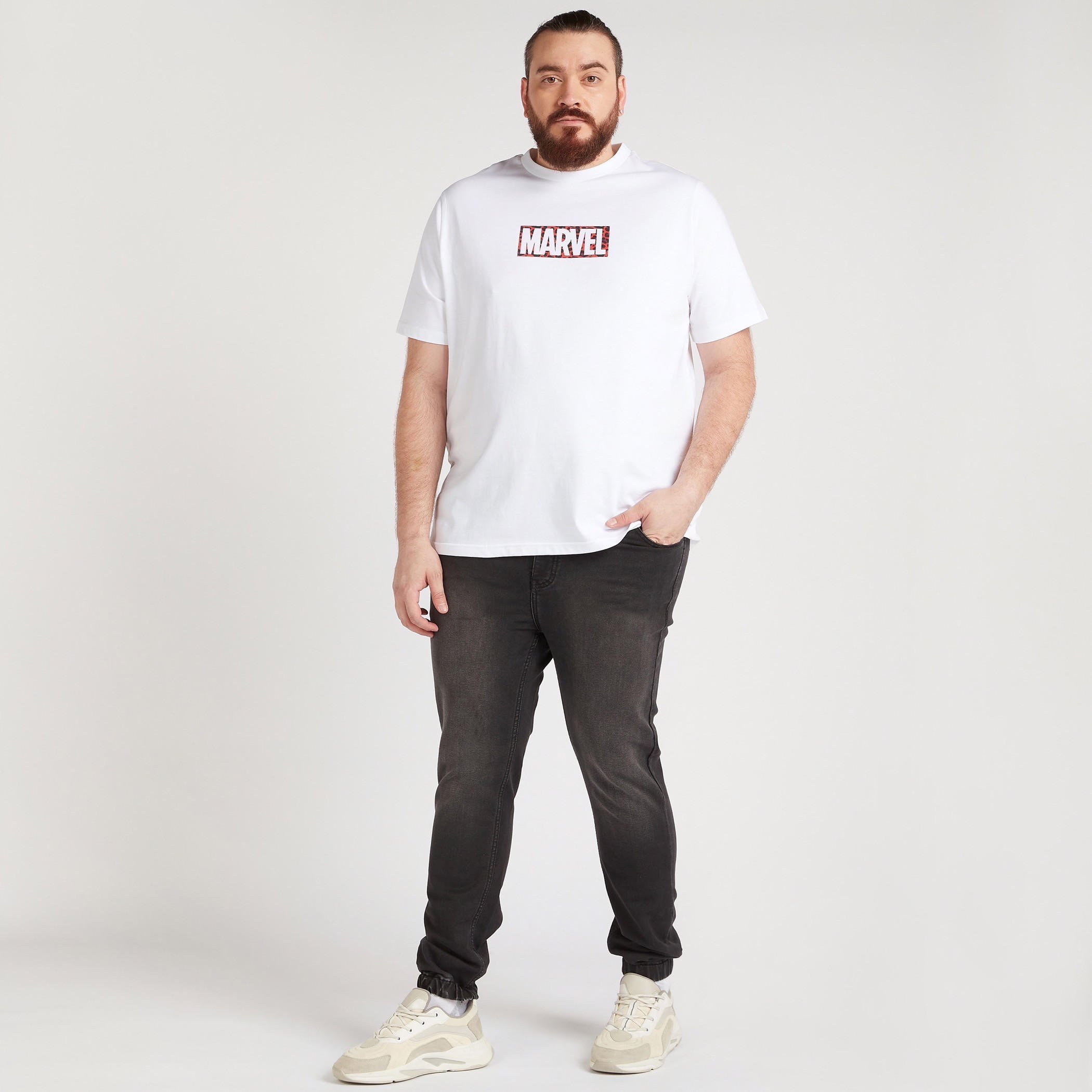 Marvel Print Crew Neck T-shirt with Short Sleeves-men-clothing-tshirtsandpolos-tshirts-image-2