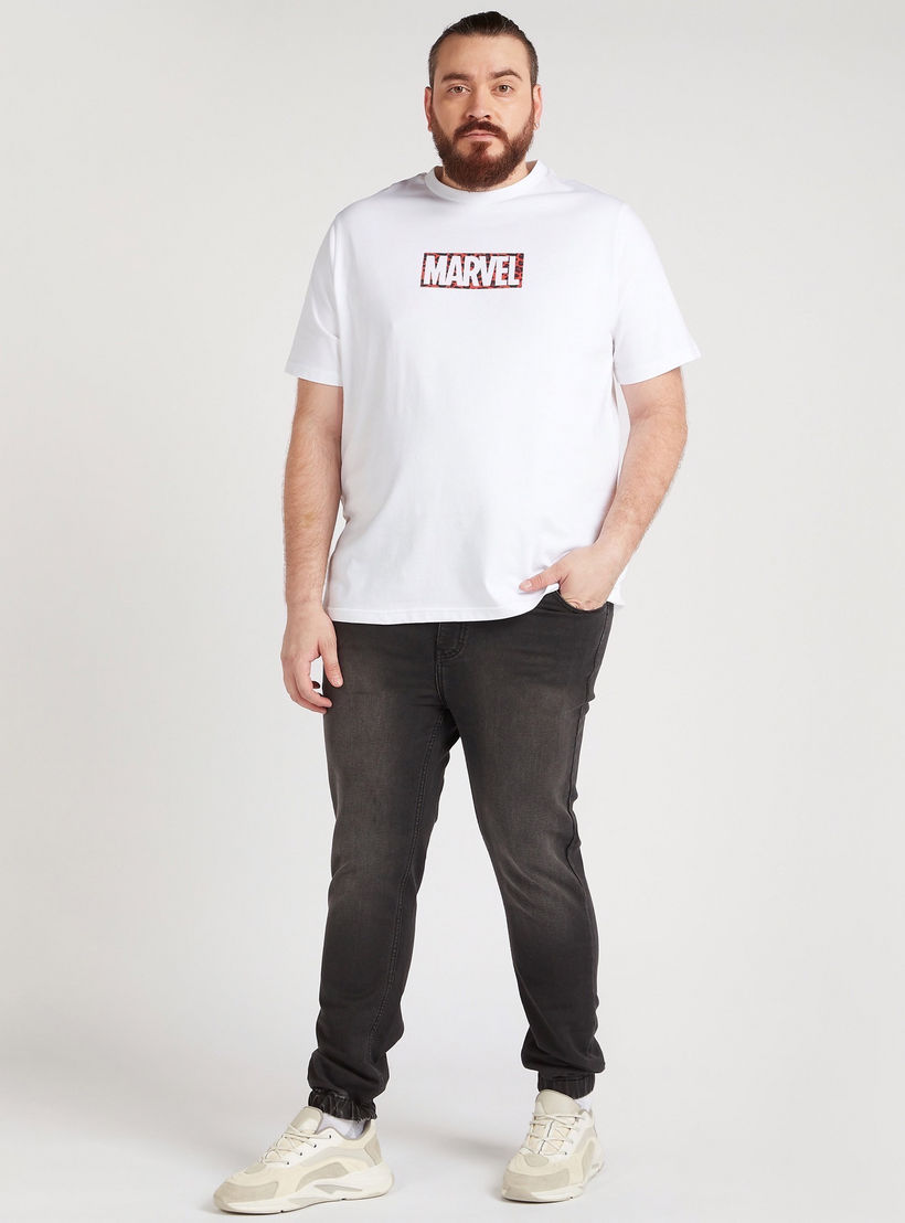 Marvel Print Crew Neck T-shirt with Short Sleeves-men-clothing-tshirtsandpolos-tshirts-image-2