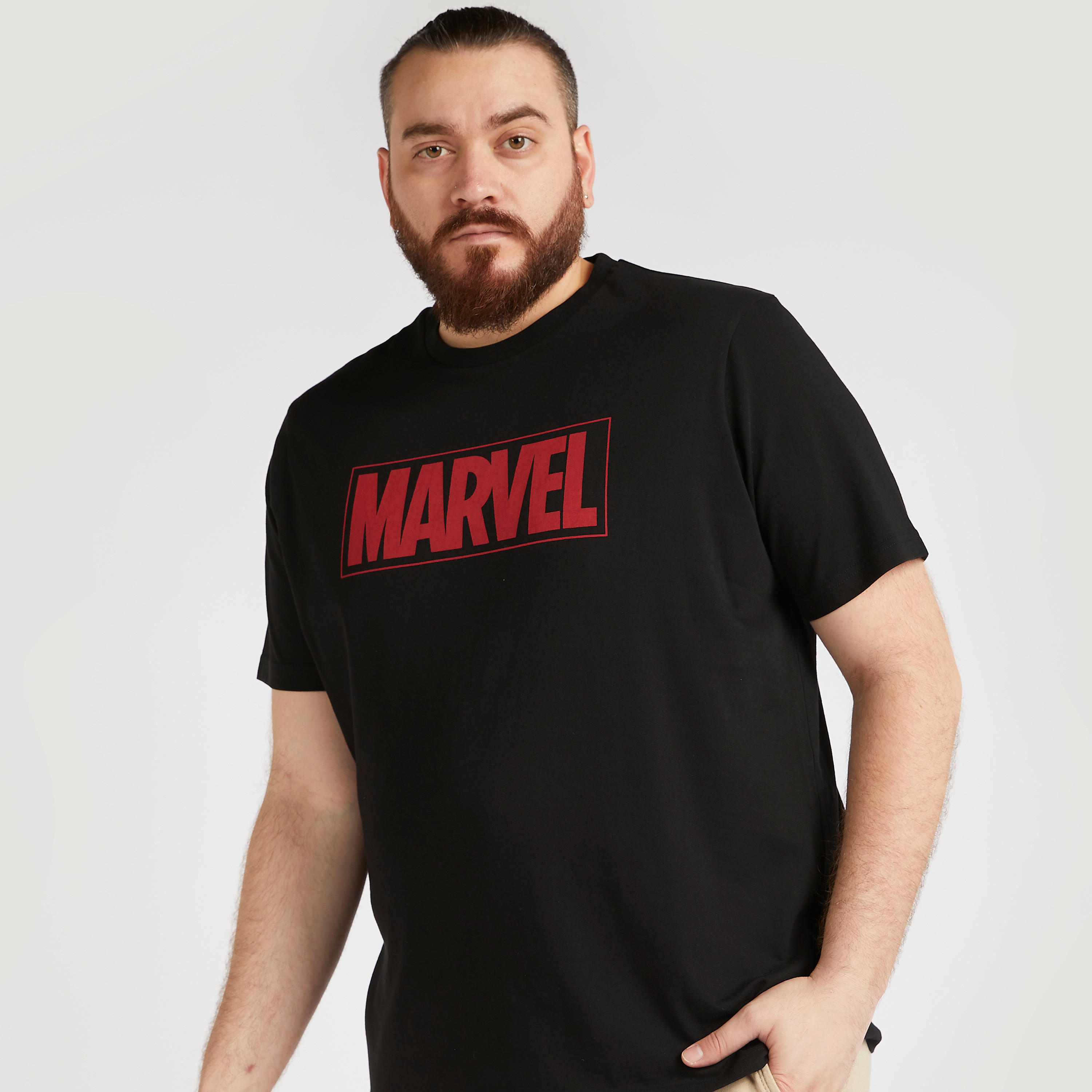 Marvel Print T-shirt with Crew Neck and Short Sleeves-men-clothing-tshirtsandpolos-tshirts-image-1