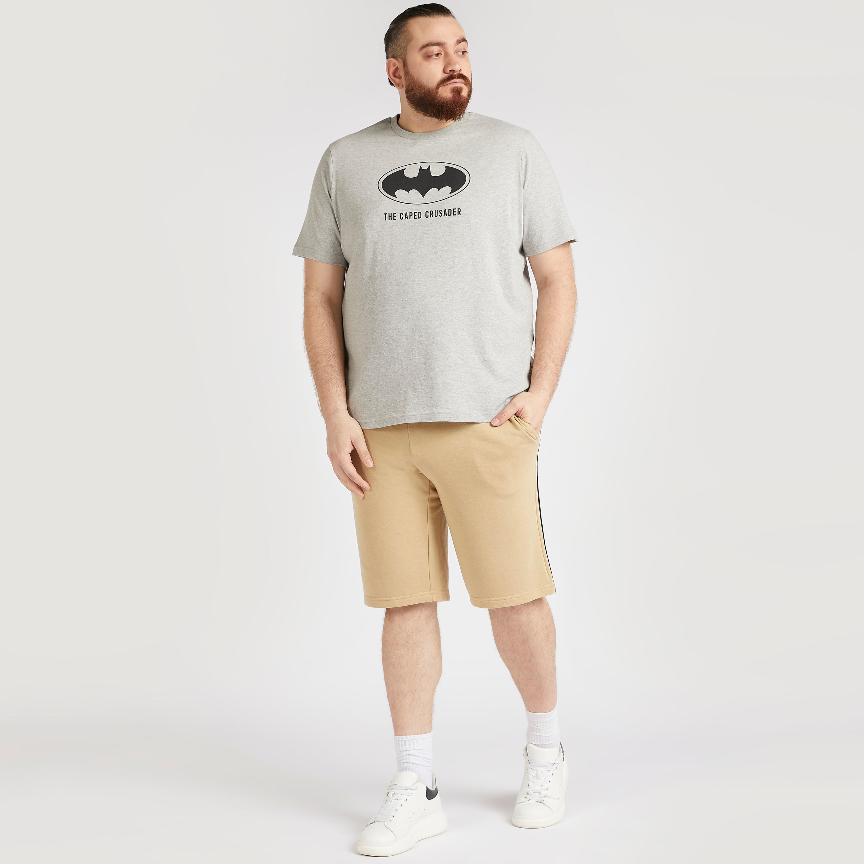 Batman Print Crew Neck T-shirt with Short Sleeves-men-clothing-tshirtsandpolos-tshirts-image-2