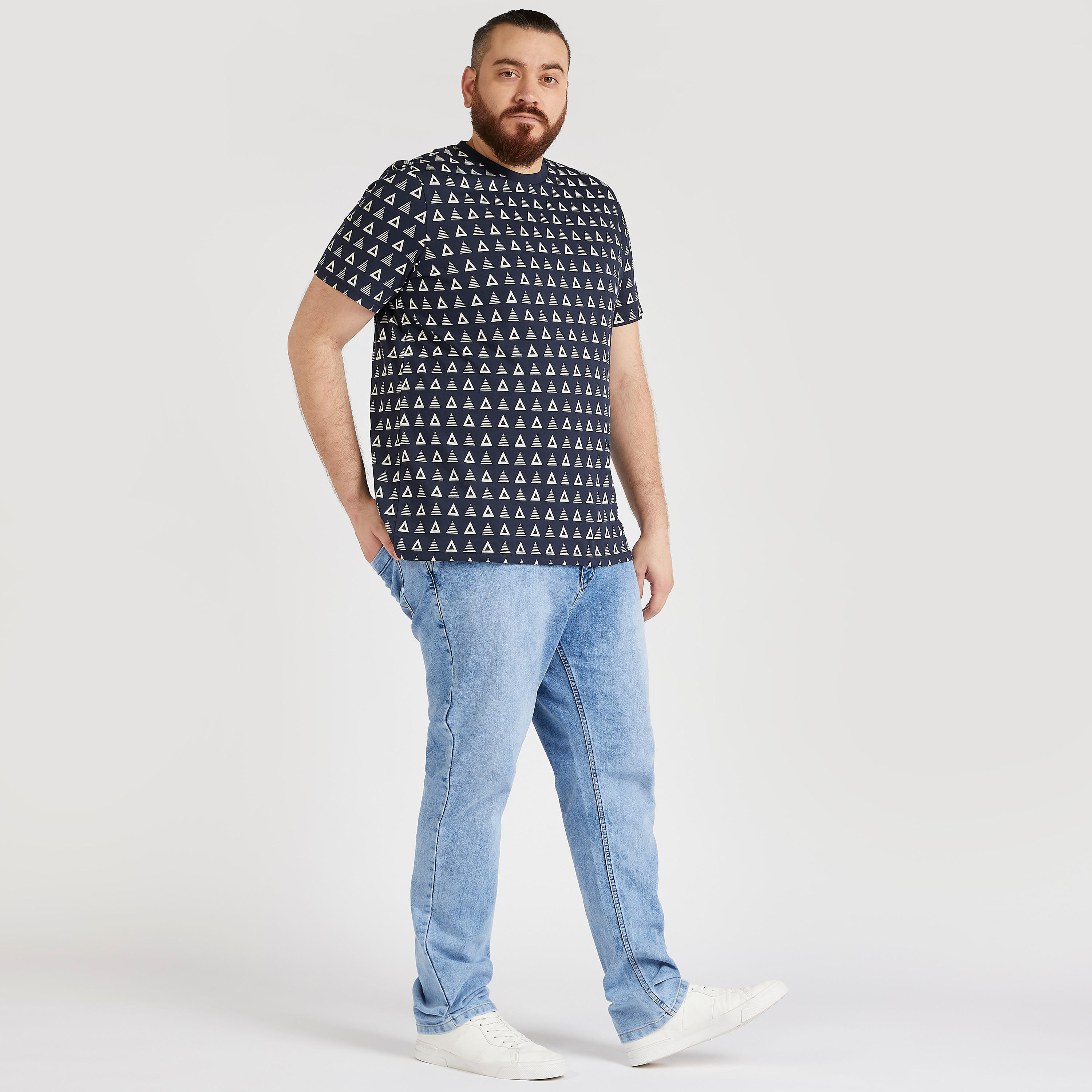 Printed Crew Neck T-shirt with Short Sleeves-men-clothing-tshirtsandpolos-tshirts-image-2