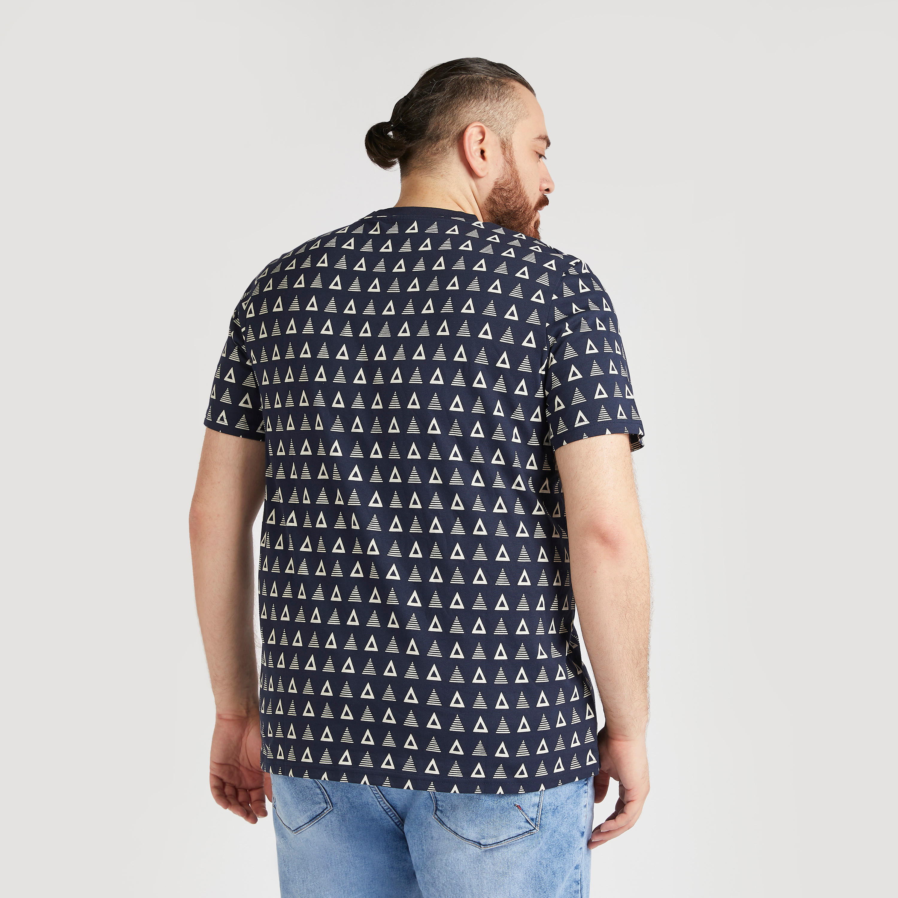 Printed Crew Neck T-shirt with Short Sleeves-men-clothing-tshirtsandpolos-tshirts-image-4