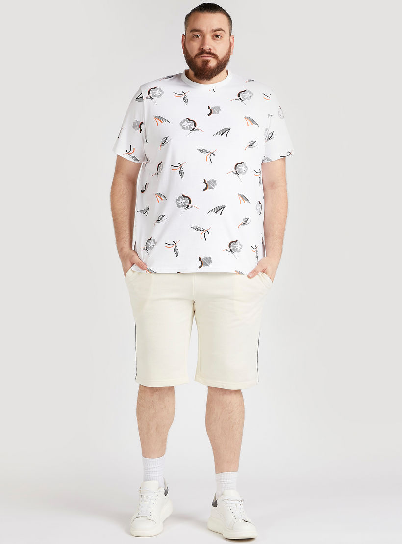 Printed Crew Neck T-shirt with Short Sleeves-men-clothing-tshirtsandpolos-tshirts-image-2