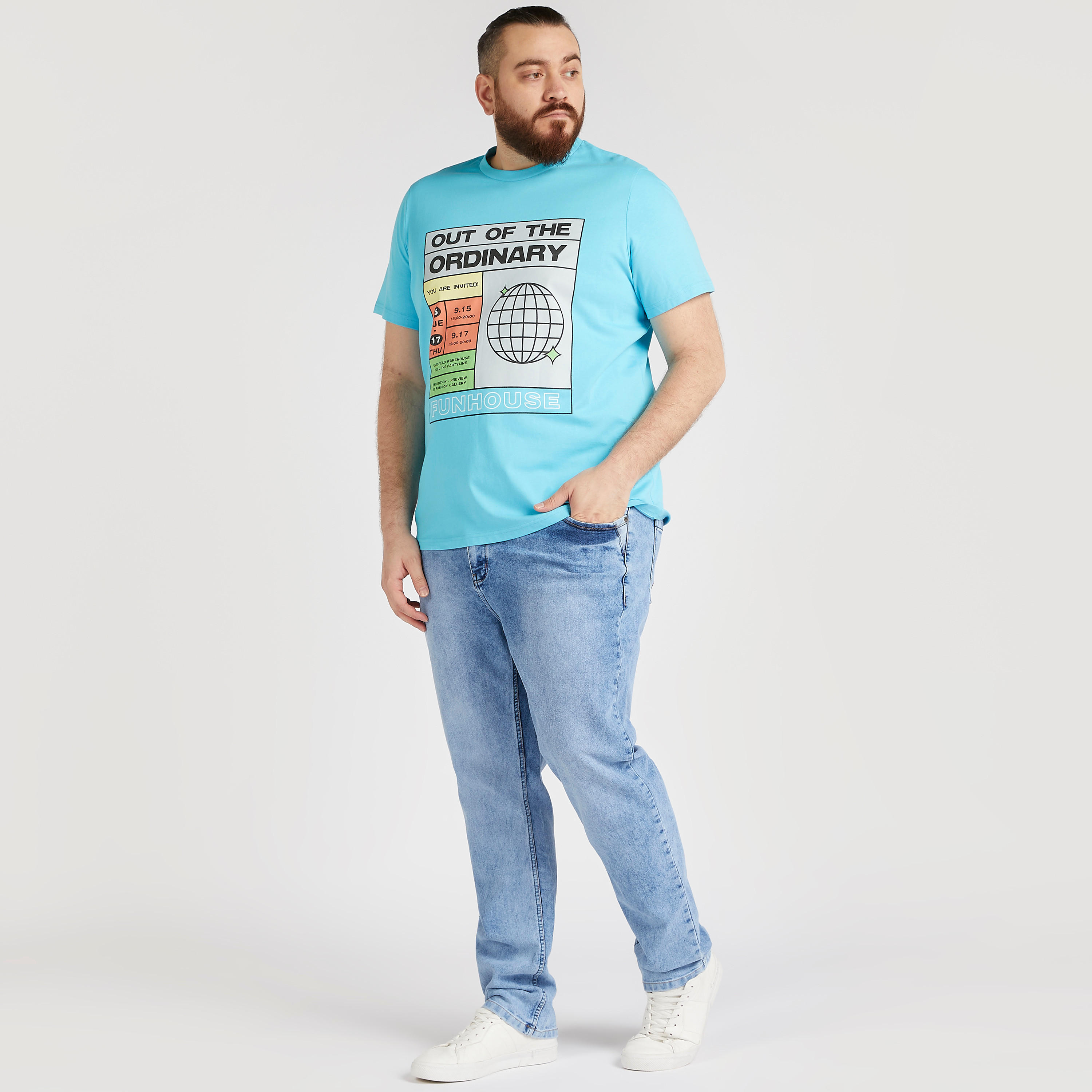 Printed T-shirt with Crew Neck and Short Sleeves-men-clothing-tshirtsandpolos-tshirts-image-2