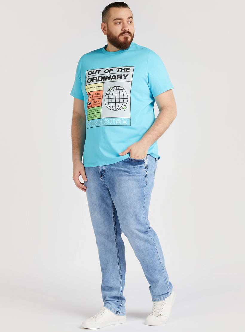Printed T-shirt with Crew Neck and Short Sleeves-men-clothing-tshirtsandpolos-tshirts-image-2