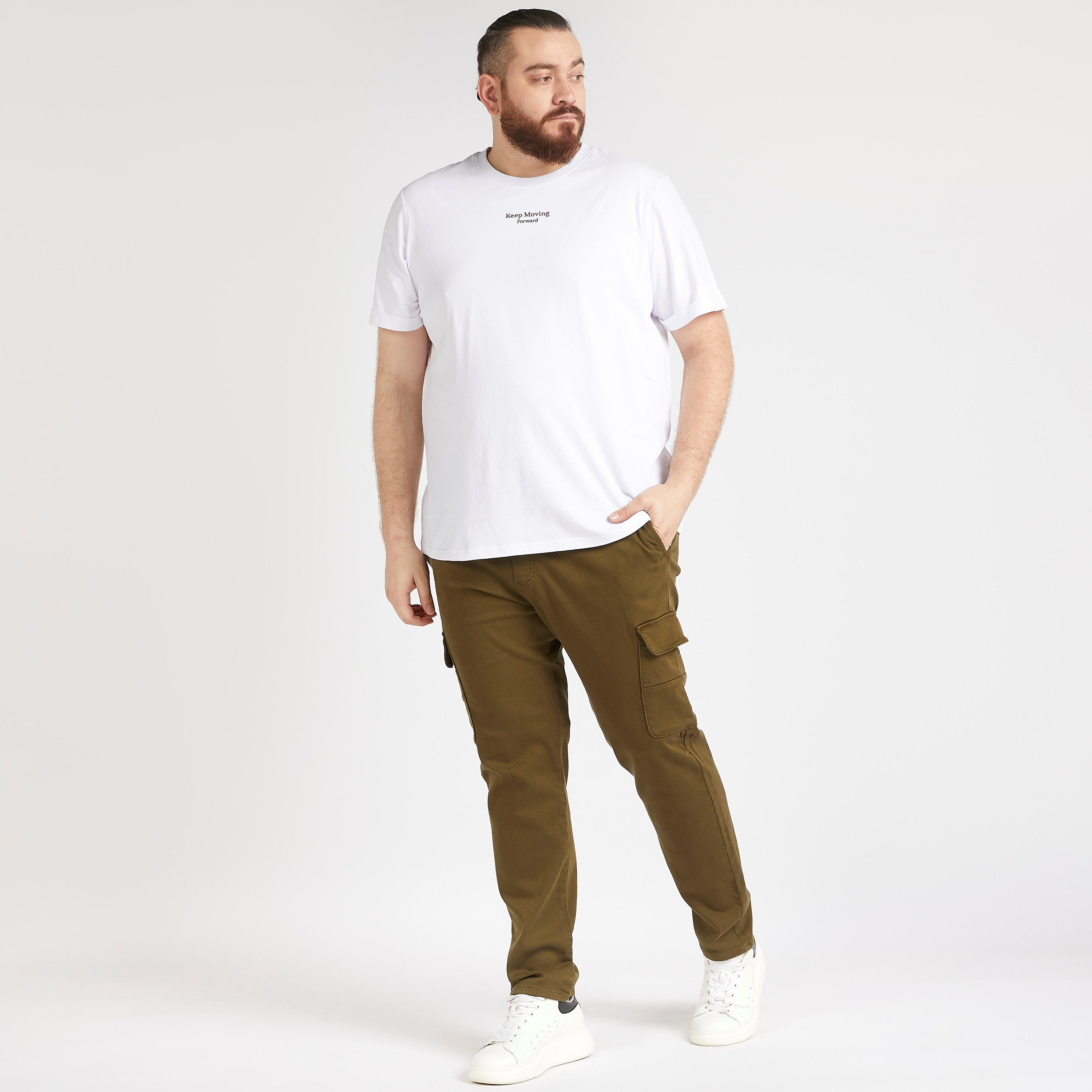 Solid Mid-Rise Cargo Pants with Drawstring Closure and Pockets-men-clothing-bottoms-trousersandchinos-trousers-image-2