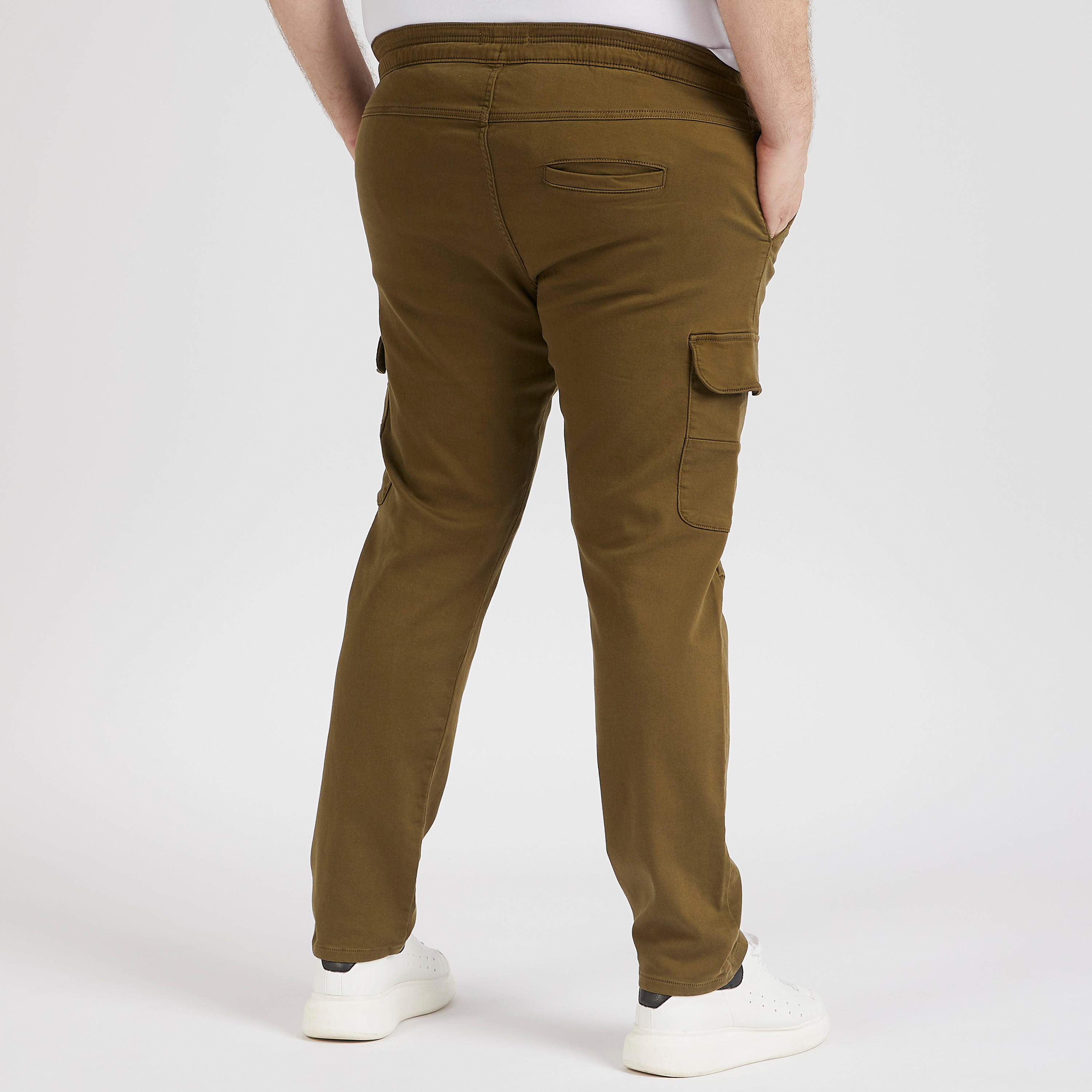 Solid Mid-Rise Cargo Pants with Drawstring Closure and Pockets-men-clothing-bottoms-trousersandchinos-trousers-image-4