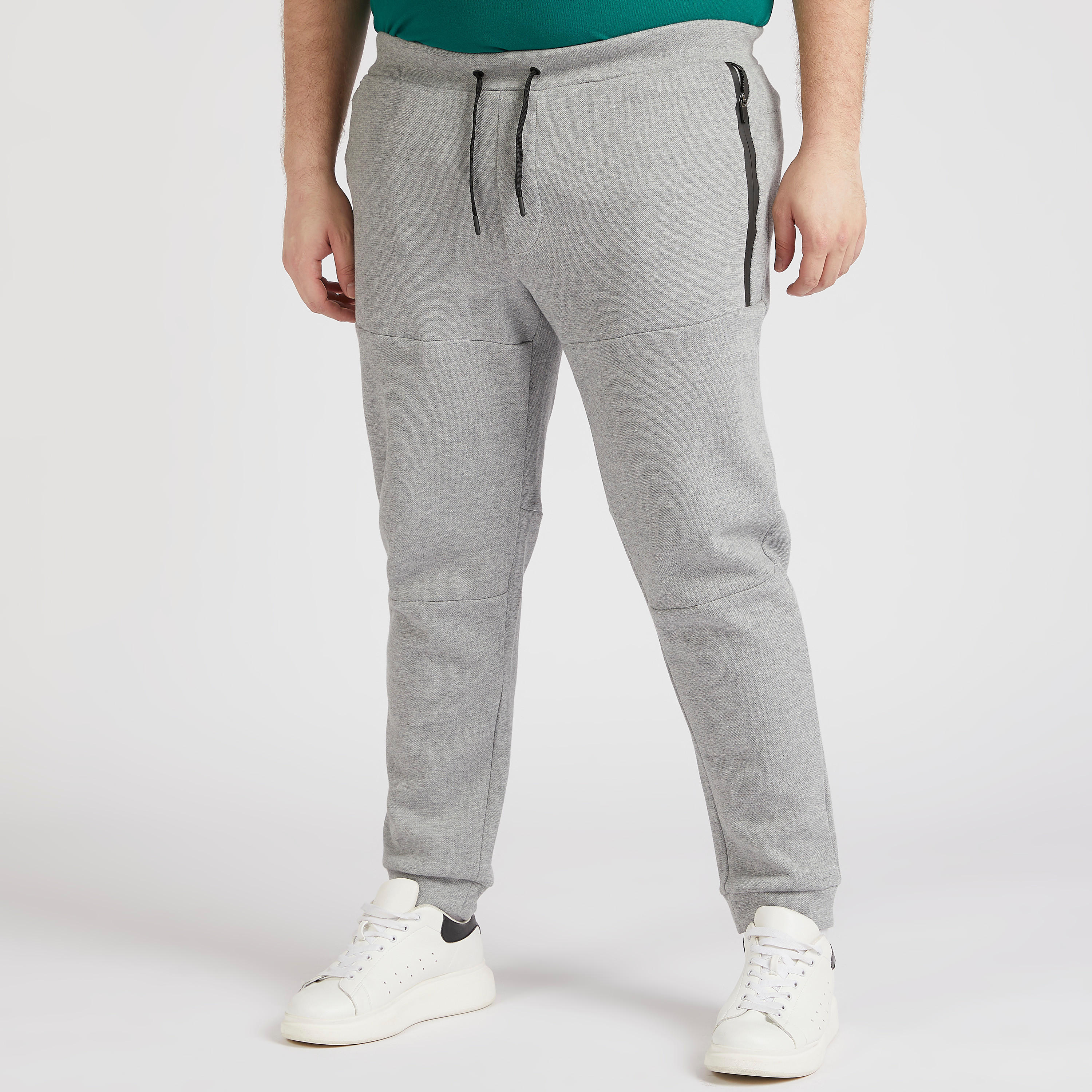 بنطلون رياضي سادة بخصر متوسّط الارتفاع وجيوب بسحّاب-men-clothing-bottoms-joggers-image-5