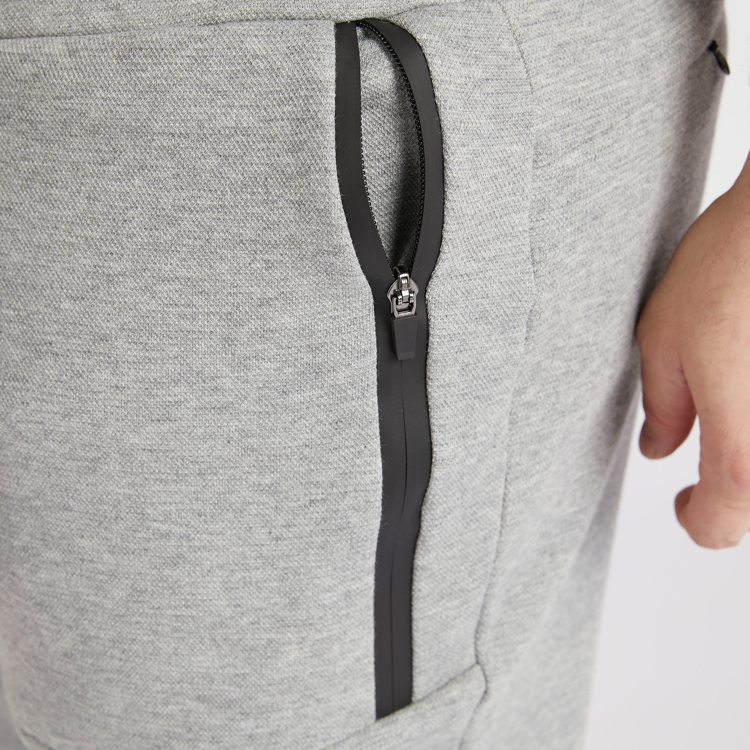 بنطلون رياضي سادة بخصر متوسّط الارتفاع وجيوب بسحّاب-men-clothing-bottoms-joggers-image-3